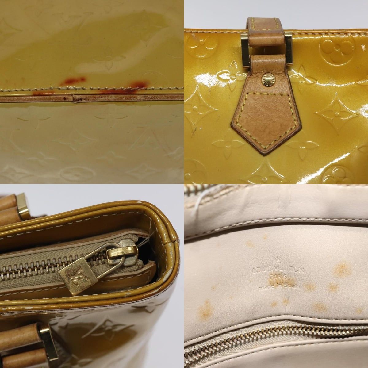 Louis Vuitton LOUIS VUITTON Monogram Vernis Houston Hand Bag Beige M91004 Size ONE SIZE - 11 Thumbnail