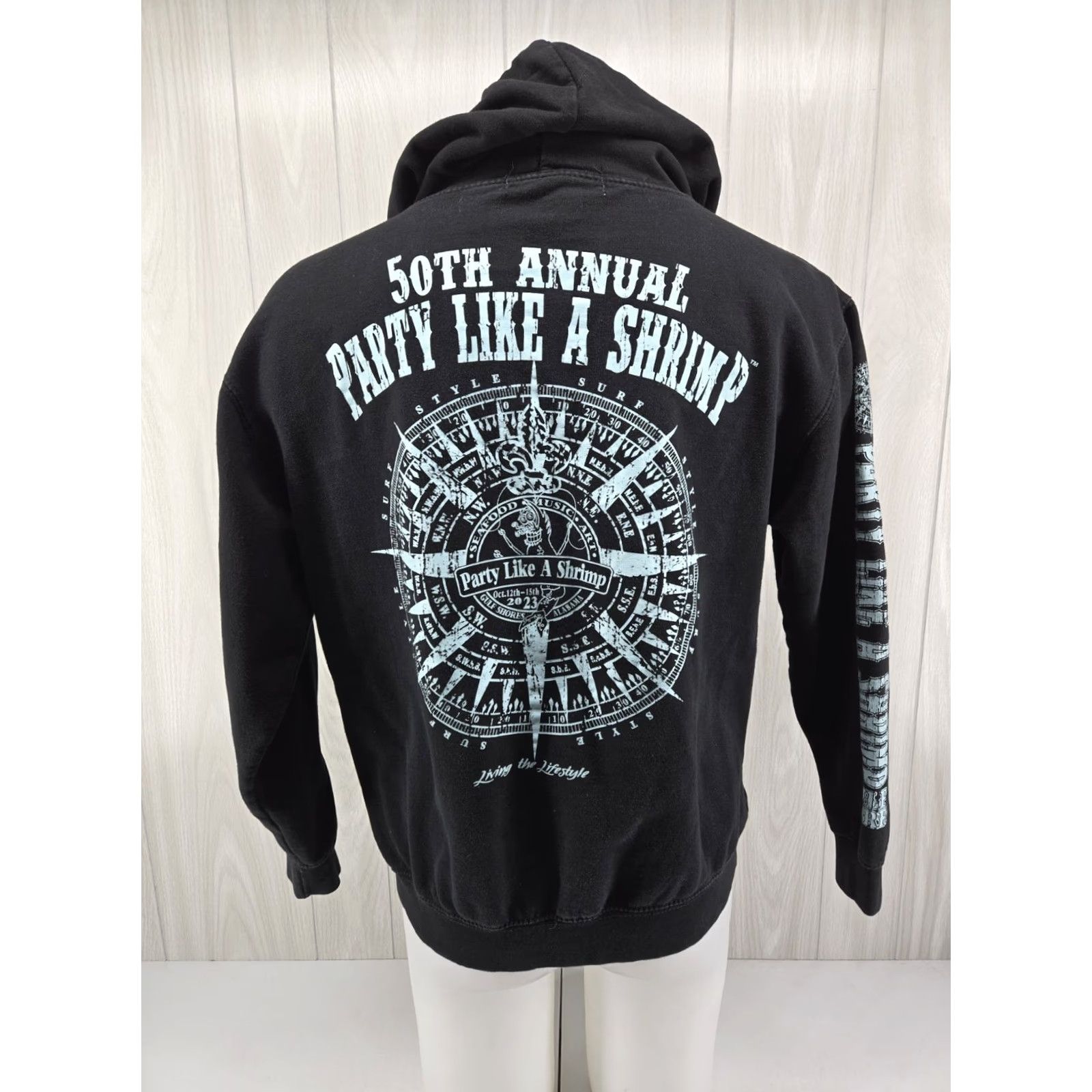 Shrimps 50th Annual 2023 Party Like A Shrimp Hoodie Black Large Men Shirts Tshirt Graphic Print Long Sleeve Vintage No N/A Size US L / EU 52-54 / 3 - 2 Thumbnail