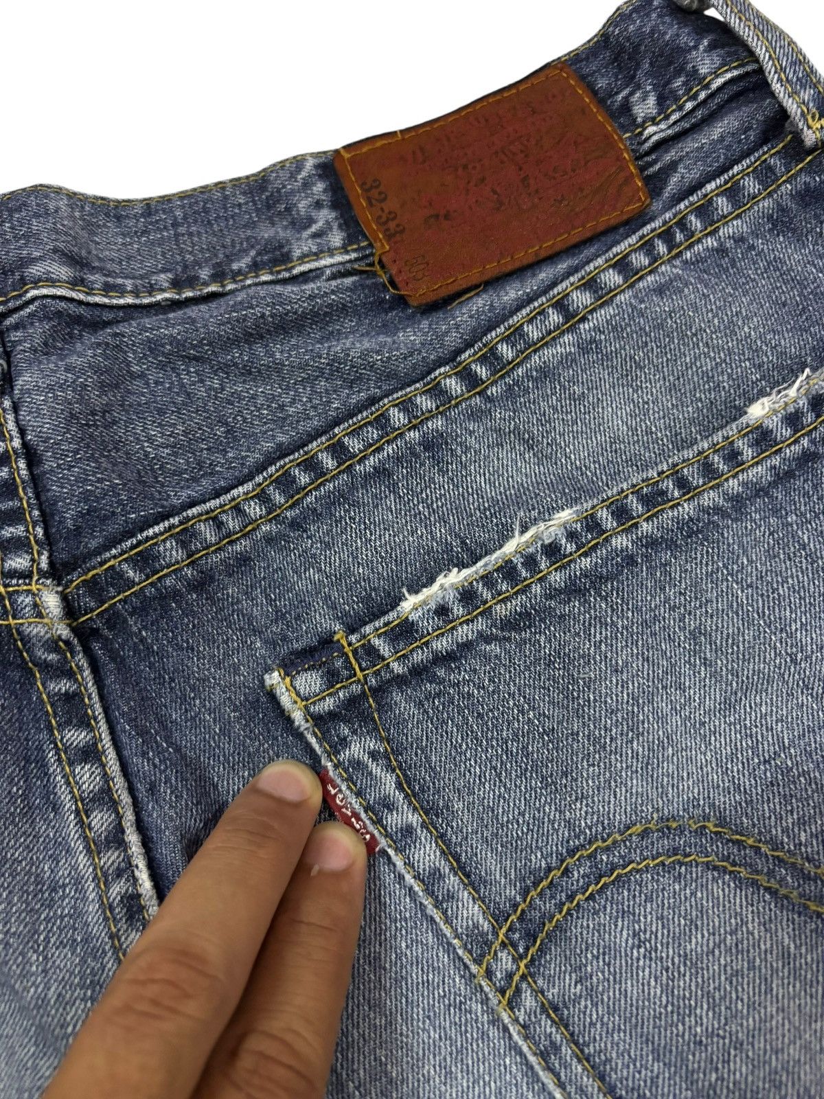 Levi's Vtg 90s Levis 503 Distressed Jeans Size US 32 / EU 48 - 6 Thumbnail