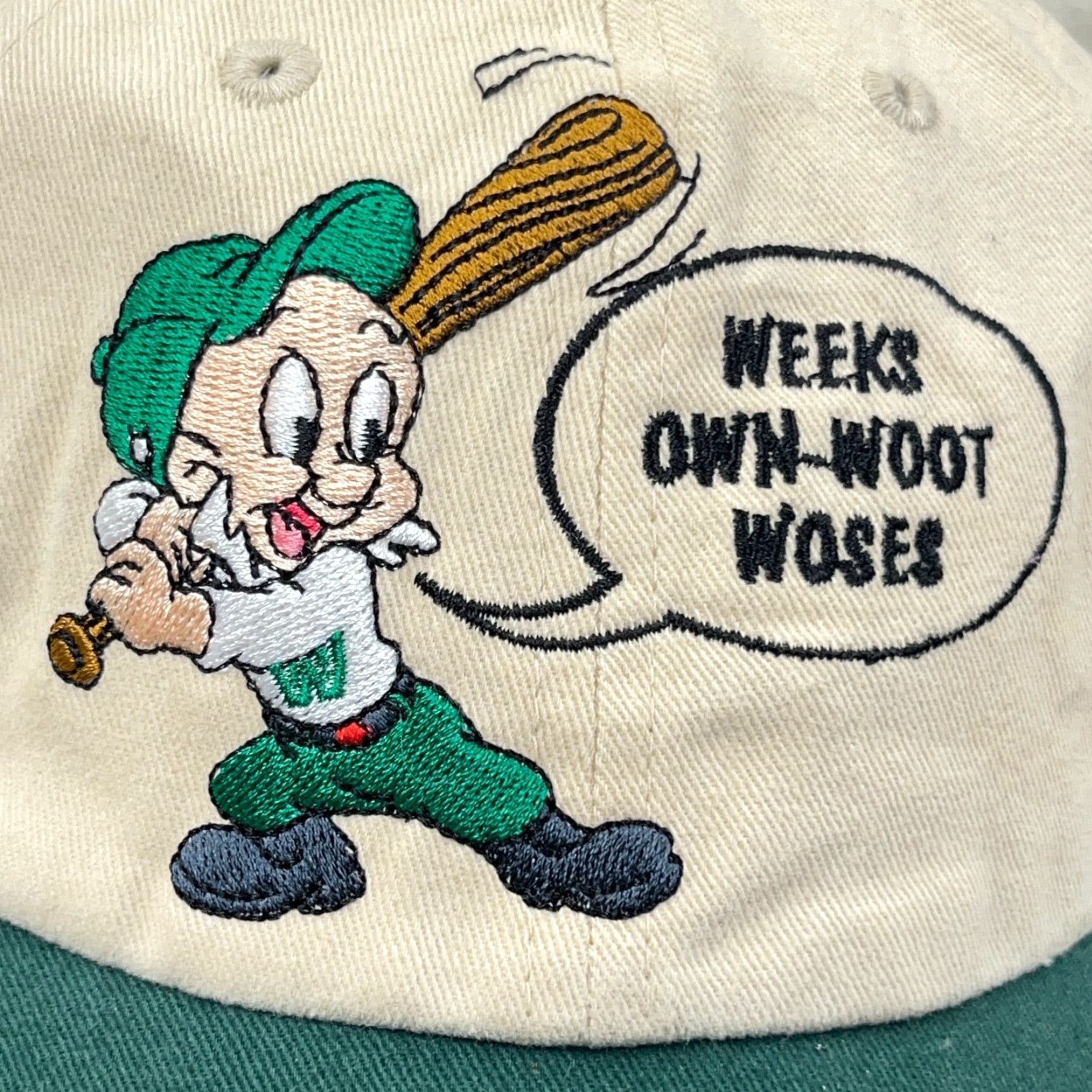 Vintage VINTAGE Looney Tunes Baseball Hat Cap Strap Back Elmer Fudd Green Cotton 90s Y2K Embroidered Adult Mens Size ONE SIZE - 2 Thumbnail