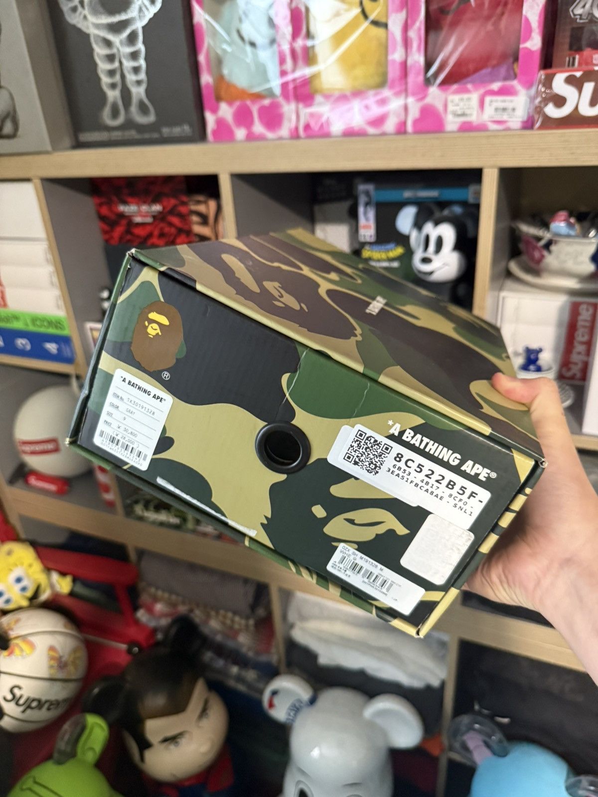 Bape Bathing Ape Bapesta White/Grey Low Size US 9 / EU 42 - 8 Thumbnail