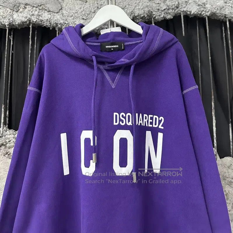 Dsquared2 DSQUARED2 Purple Cotton Long Sleeve Hoodie . Size XL / US 12-14 / IT 48-50 - 3 Thumbnail