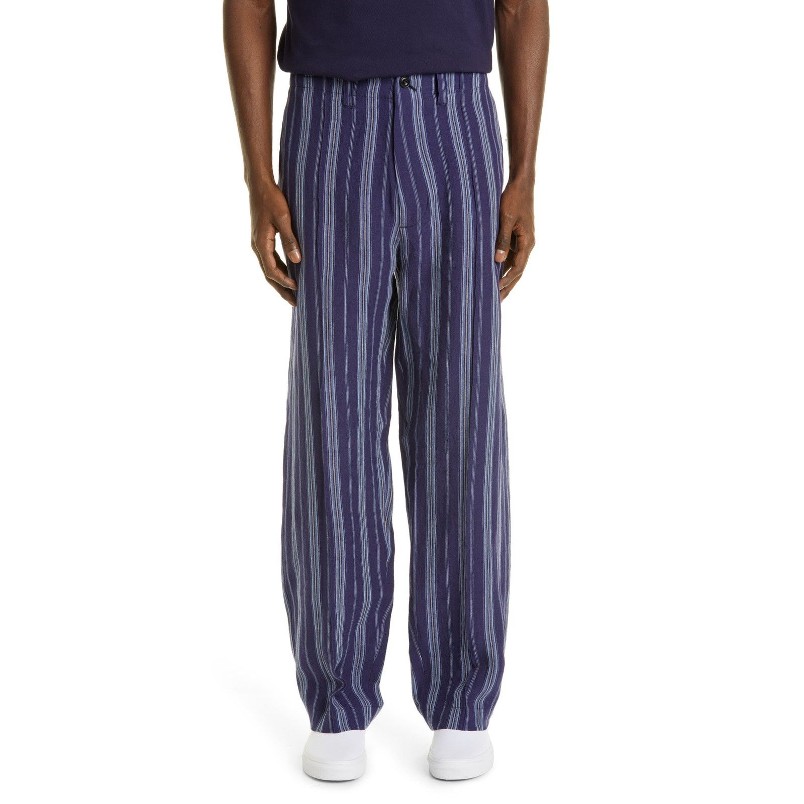 Nicholas Daley Nicholas Daley 70s Stripe Trouser Irish Linen Waxed Cotton Size US 32 / EU 48 - 1 Thumbnail