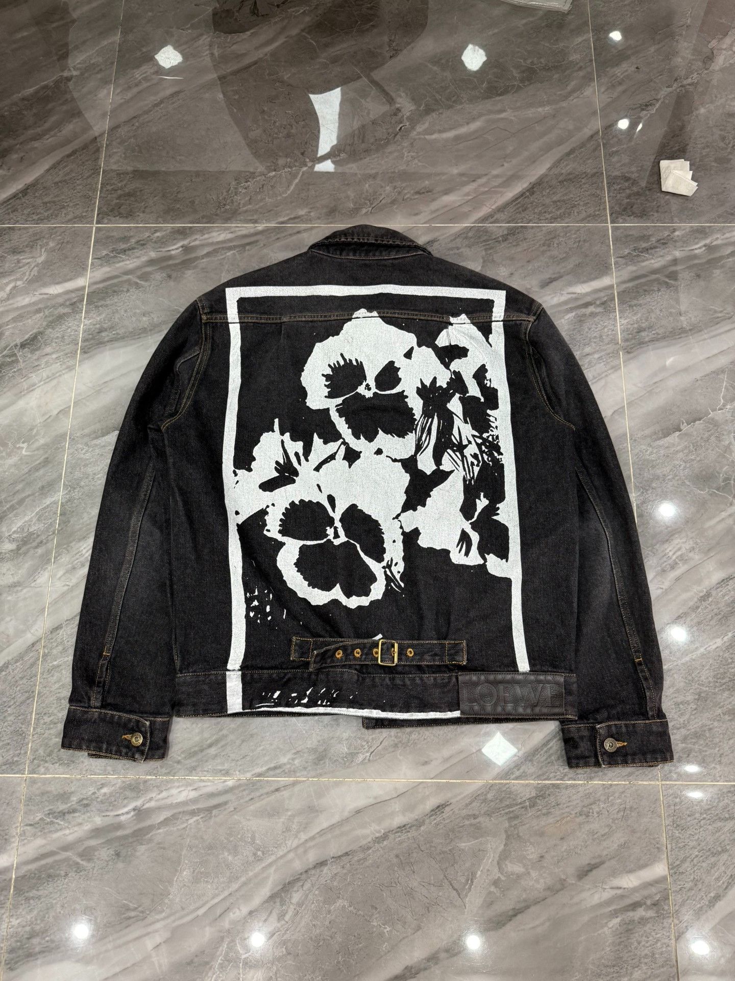 Loewe Loewe Black leather logo jacket with markers on the back ja Size US S / EU 44-46 / 1 - 1 Thumbnail