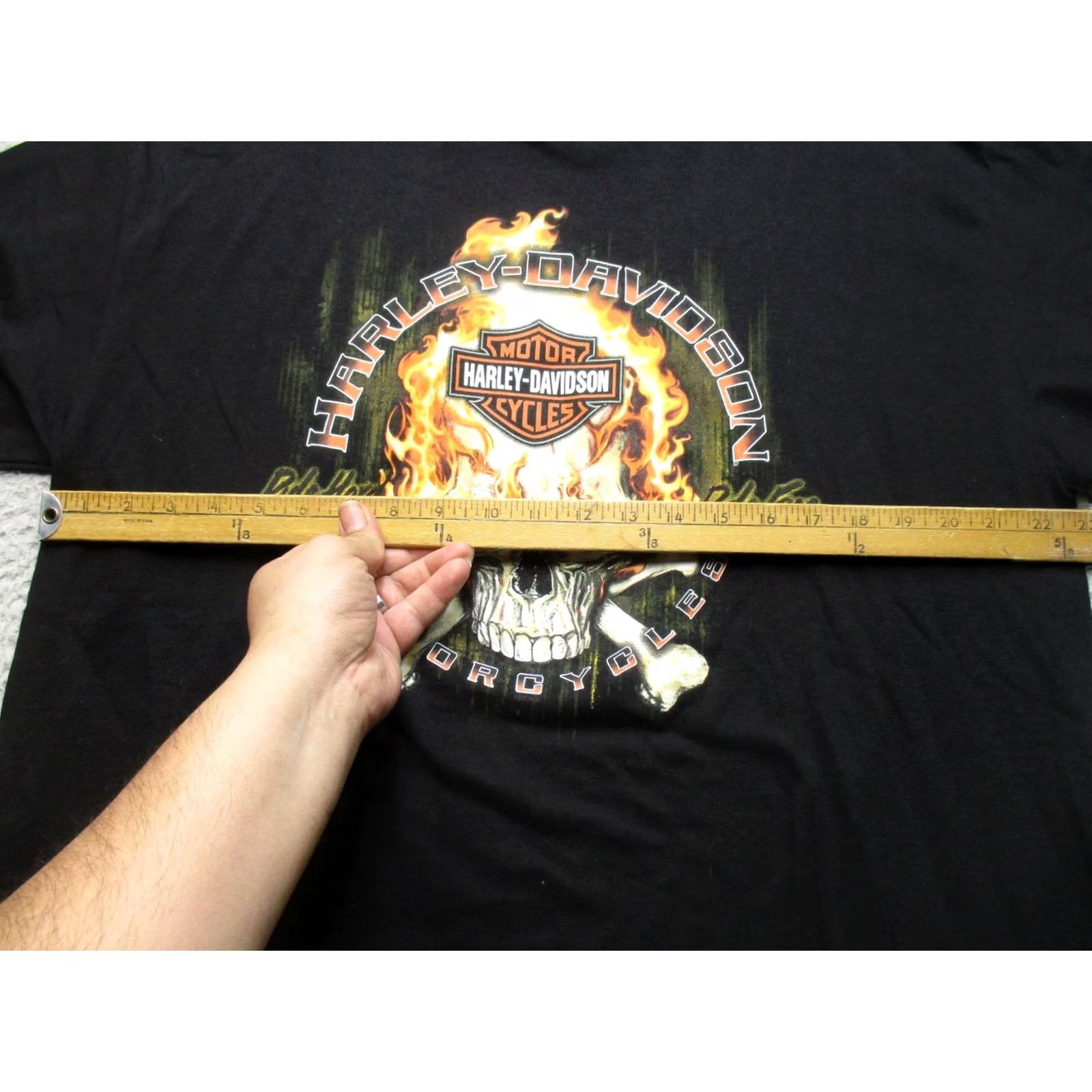Harley Davidson Harley-Davidson Shirt Mens XL Black Flaming Skull Graphic Tee Size US XL / EU 56 / 4 - 7 Thumbnail