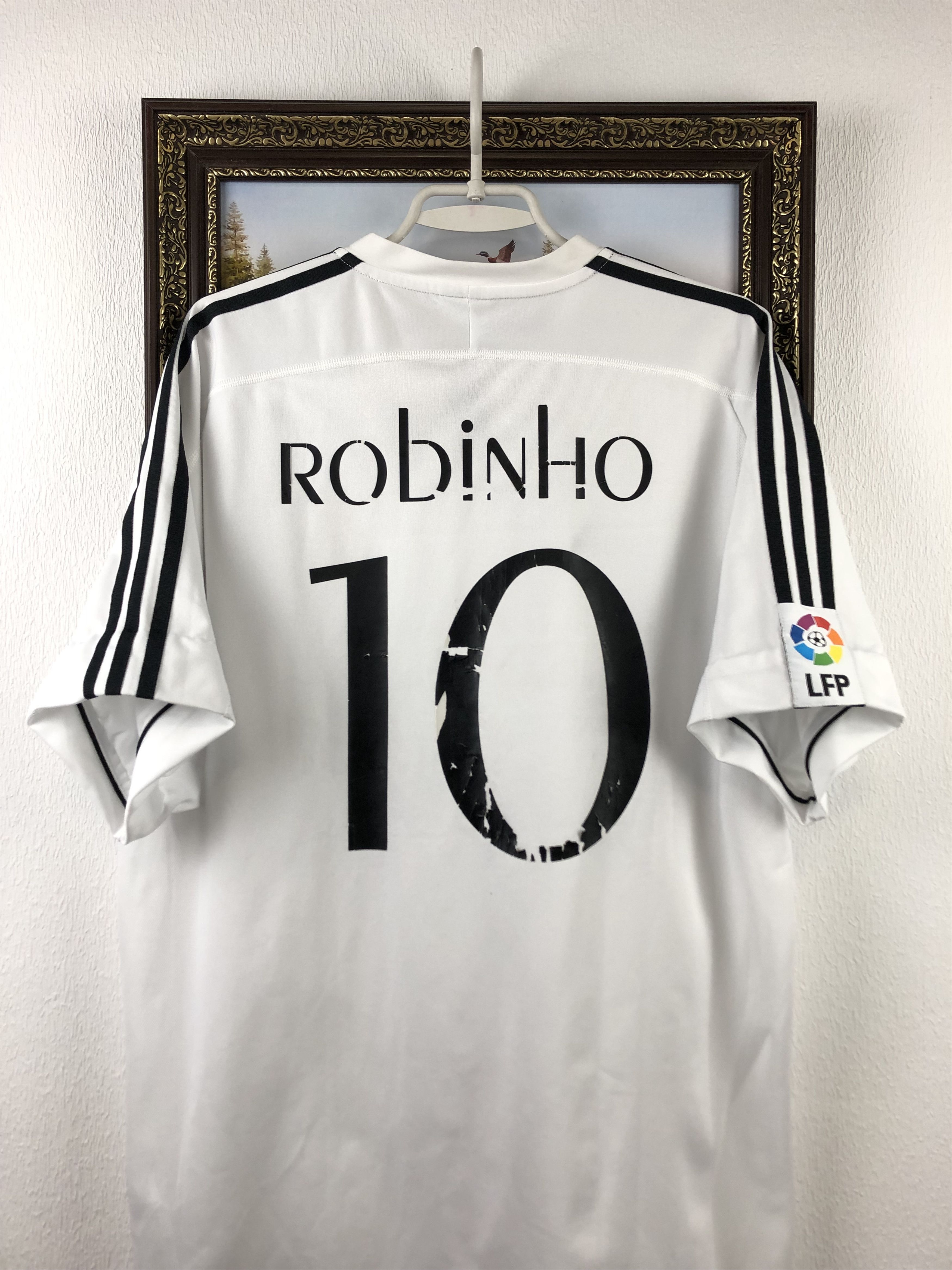Adidas Real Madrid football shirt Soccer #10 Robinho Jersey Tee Size US XL / EU 56 / 4 - 18 Thumbnail