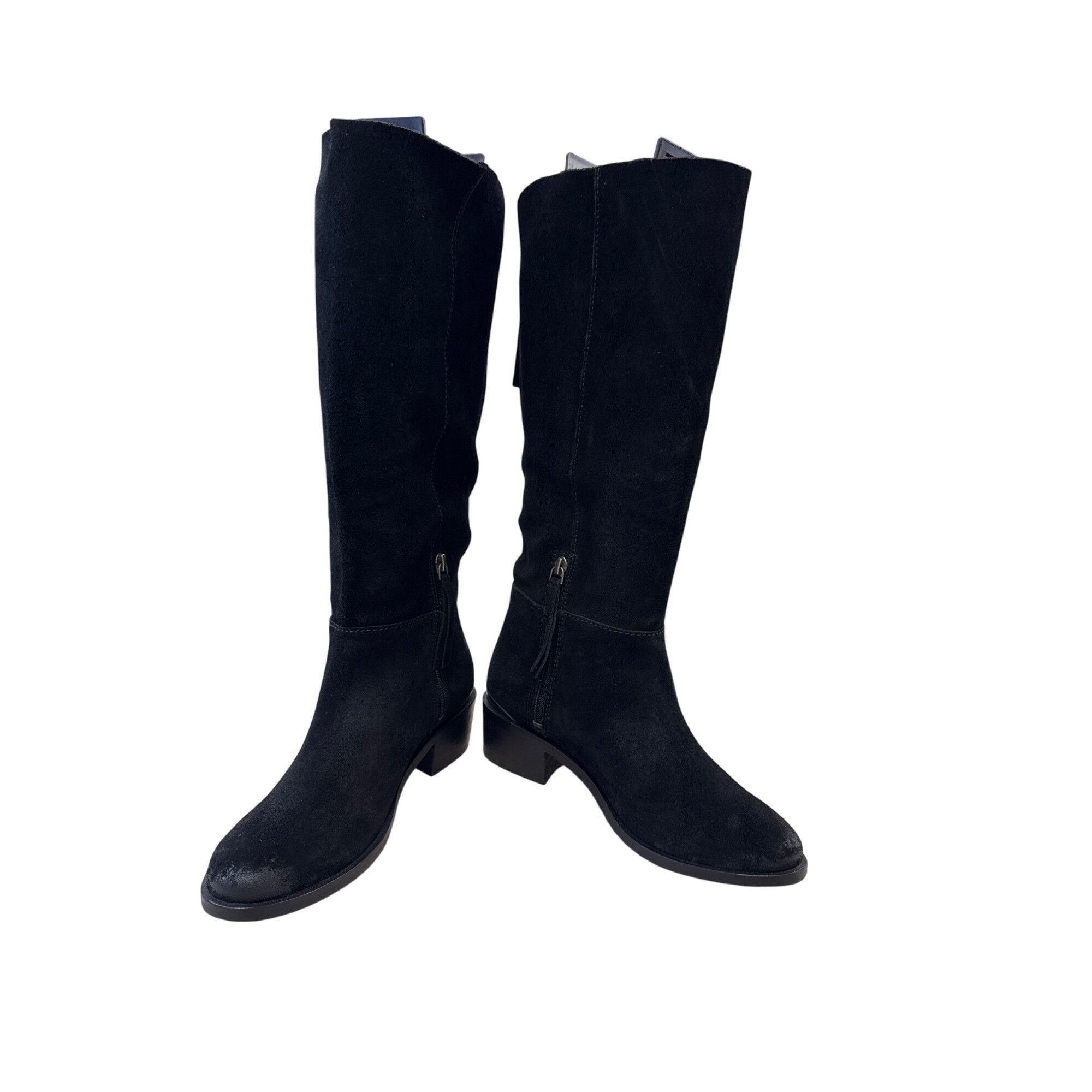 Designer Naughty Monkey Womens Black Suede Leather Riding Boots Size Size US 8.5 / IT 38.5 - 1 Thumbnail