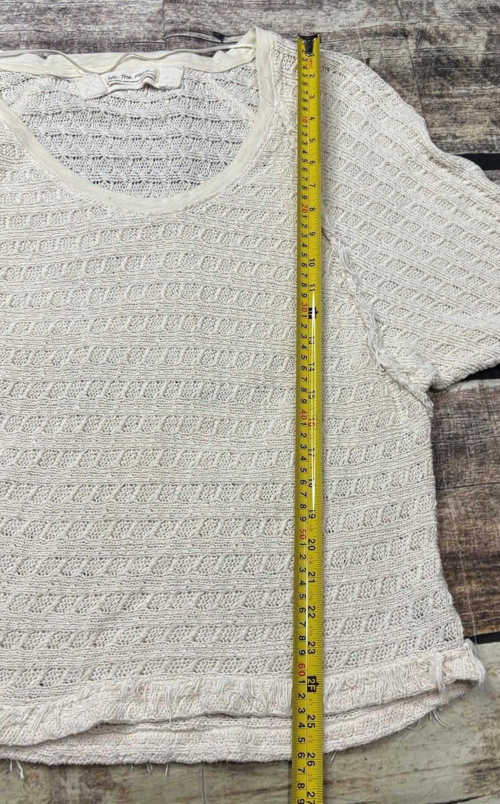 Free People We the Free People Sweater Women XS Hacci Cotton Fringe Knit Size XS / US 0-2 / IT 36-38 - 8 Thumbnail