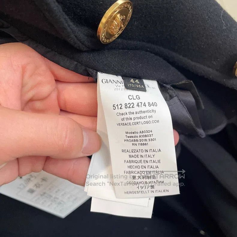 Versace Versace Black wool coat Size M / US 6-8 / IT 42-44 - 5 Thumbnail