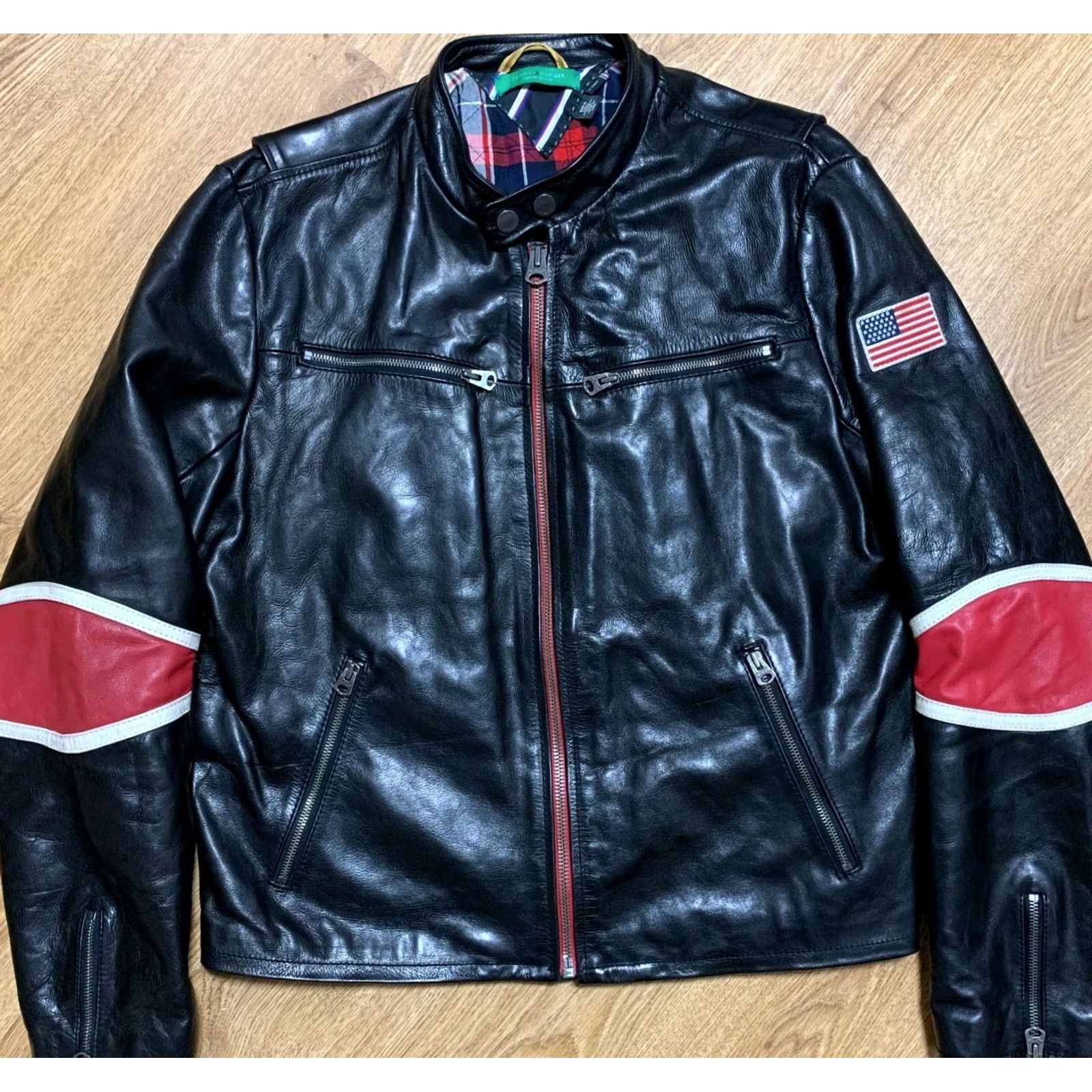 Tommy Hilfiger VINTAGE Tommy Hilfiger Leather Biker Jacket Limited Edition Men's XL Size US XL / EU 56 / 4 - 2 Thumbnail