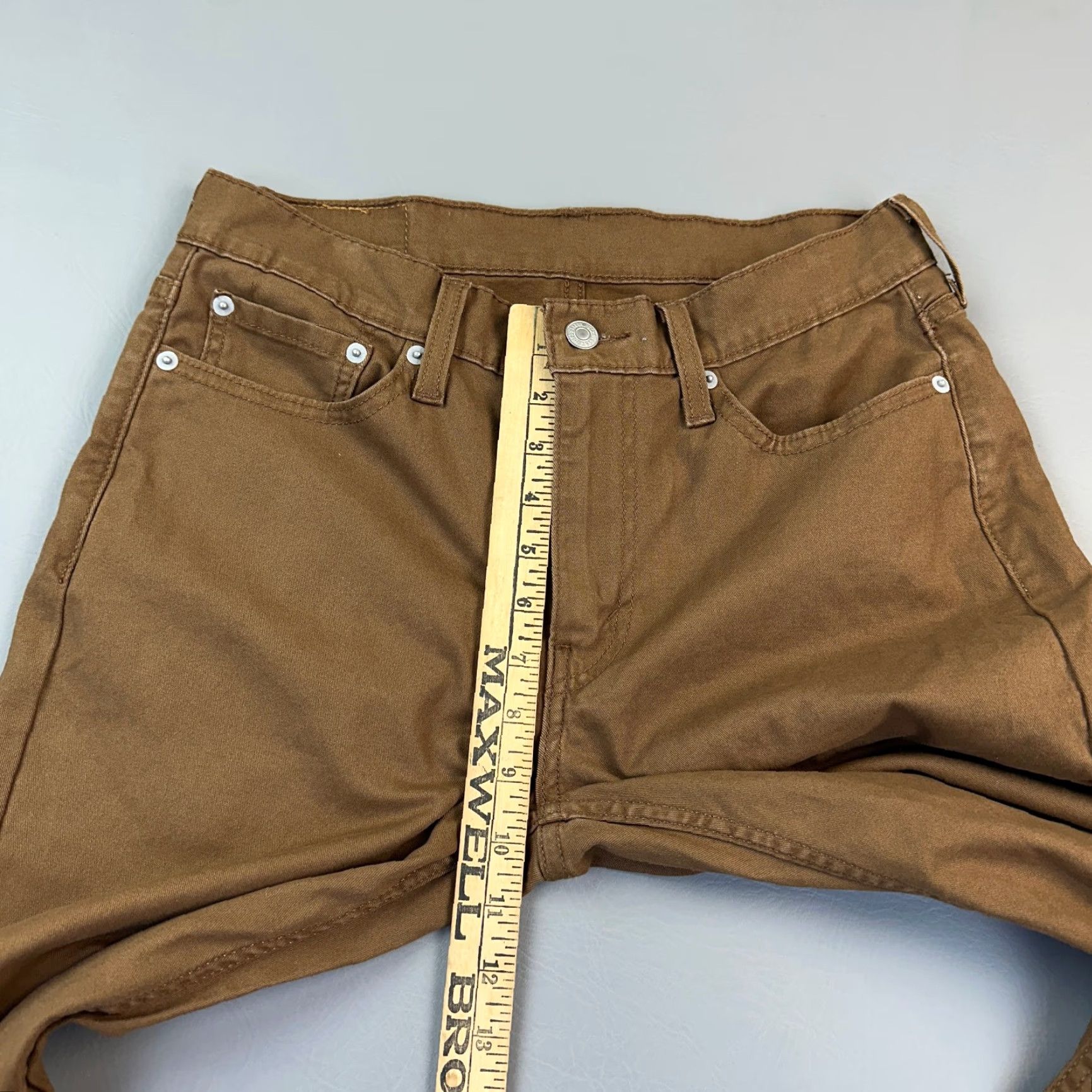 Levi's VINTAGE Levi's 514 Pants Mens 30x32 Brown Straight Fit Stretch Casual Flat Front Chino Size US 30 / EU 46 - 5 Thumbnail