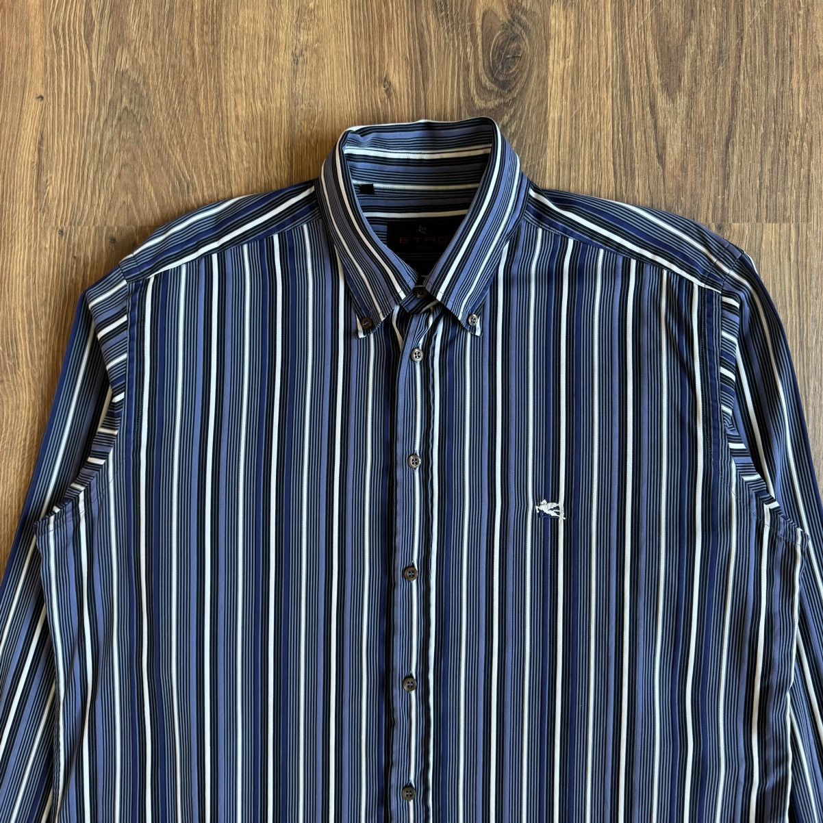 Etro Etro Button Up Striped Shirt Men’s 41 Made In Italy Size US L / EU 52-54 / 3 - 2 Thumbnail