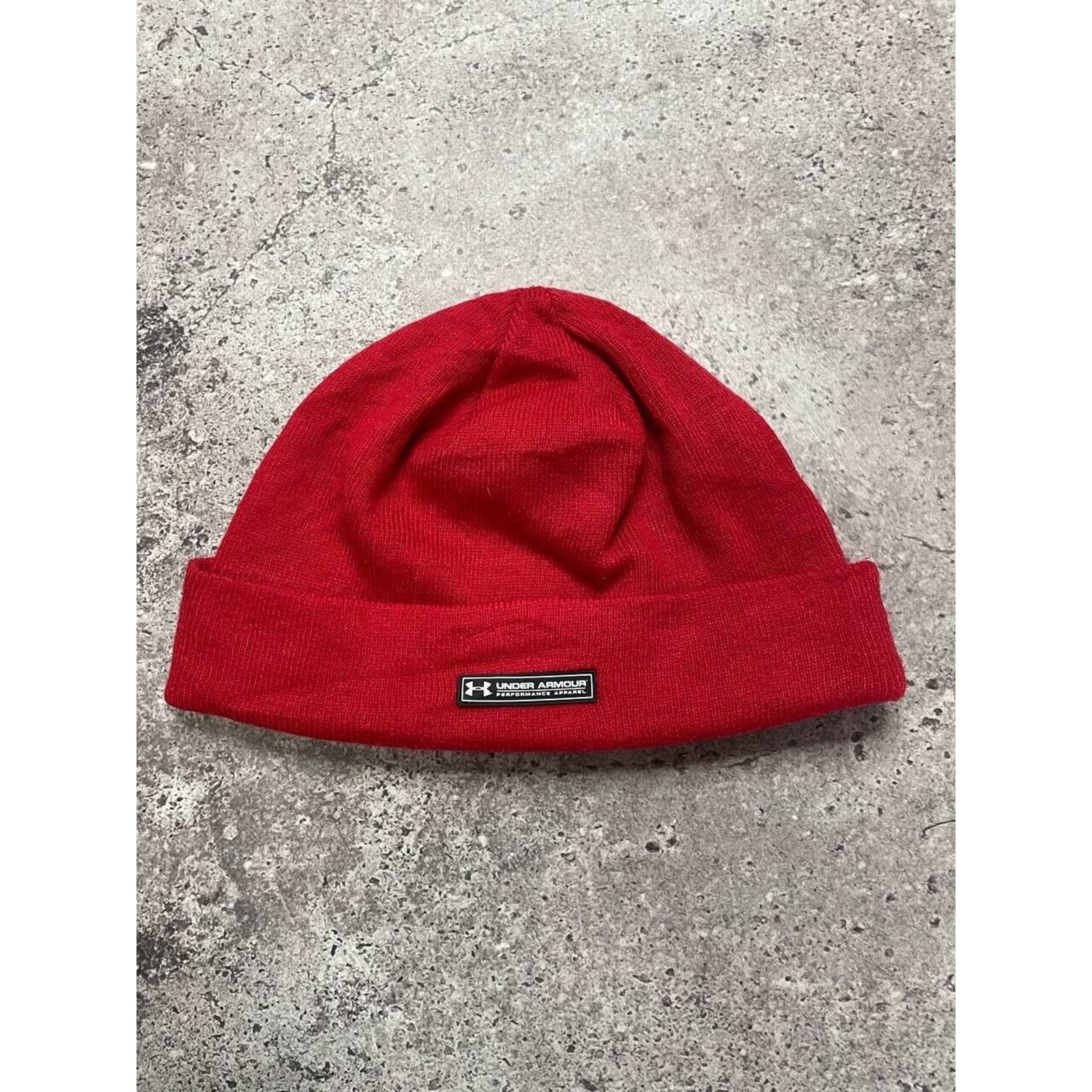 Under Armour × Vintage Vintage Under Armour Red Knit Beanie Hat One Size Size ONE SIZE - 2 Thumbnail