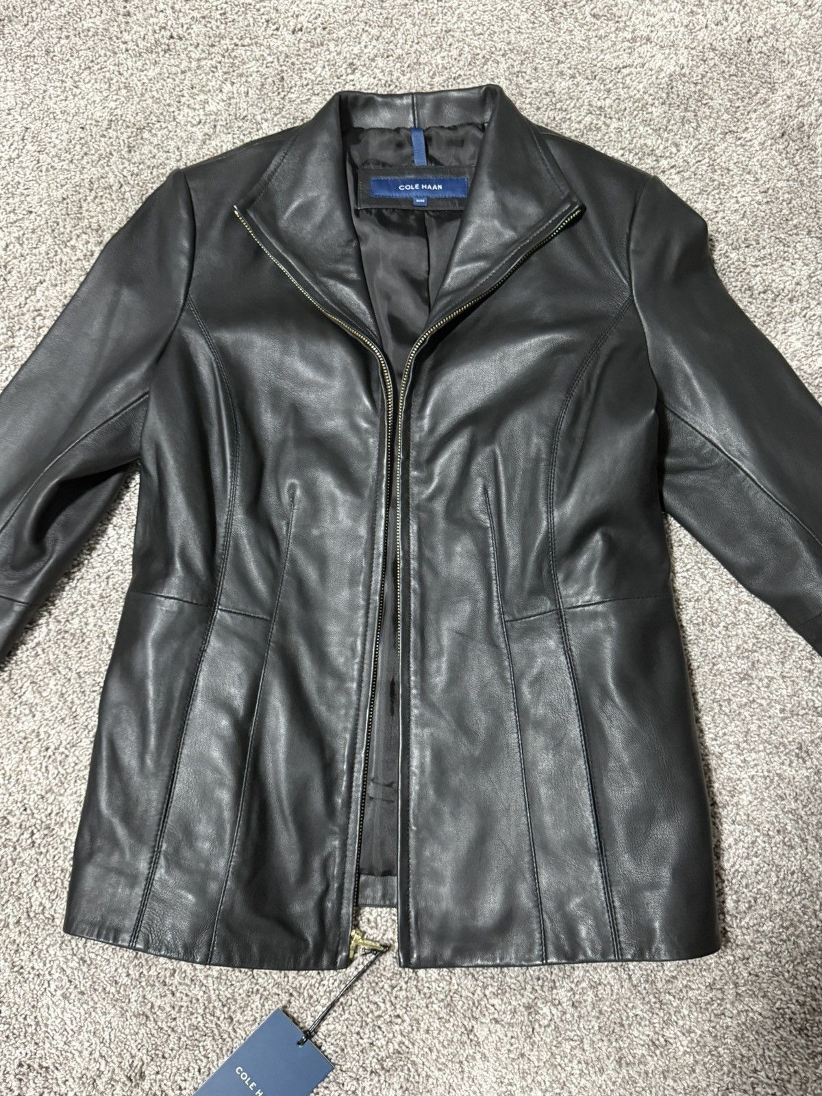 Cole Haan Cole Haan Womens Leather Jacket Size M / US 6-8 / IT 42-44 - 2 Thumbnail