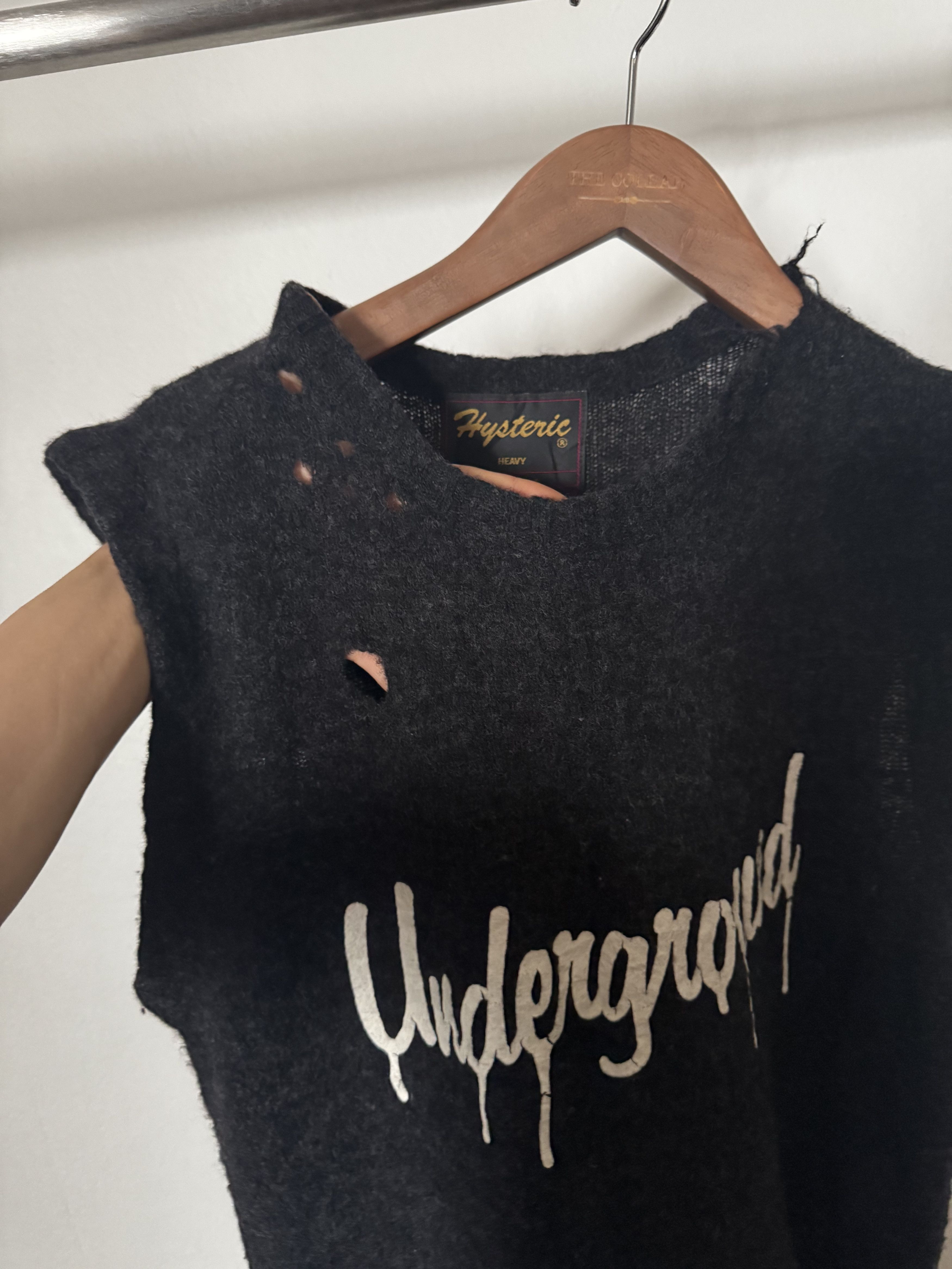 Hysteric Heavy Distressed Wool Sleeveless Underground, view 5