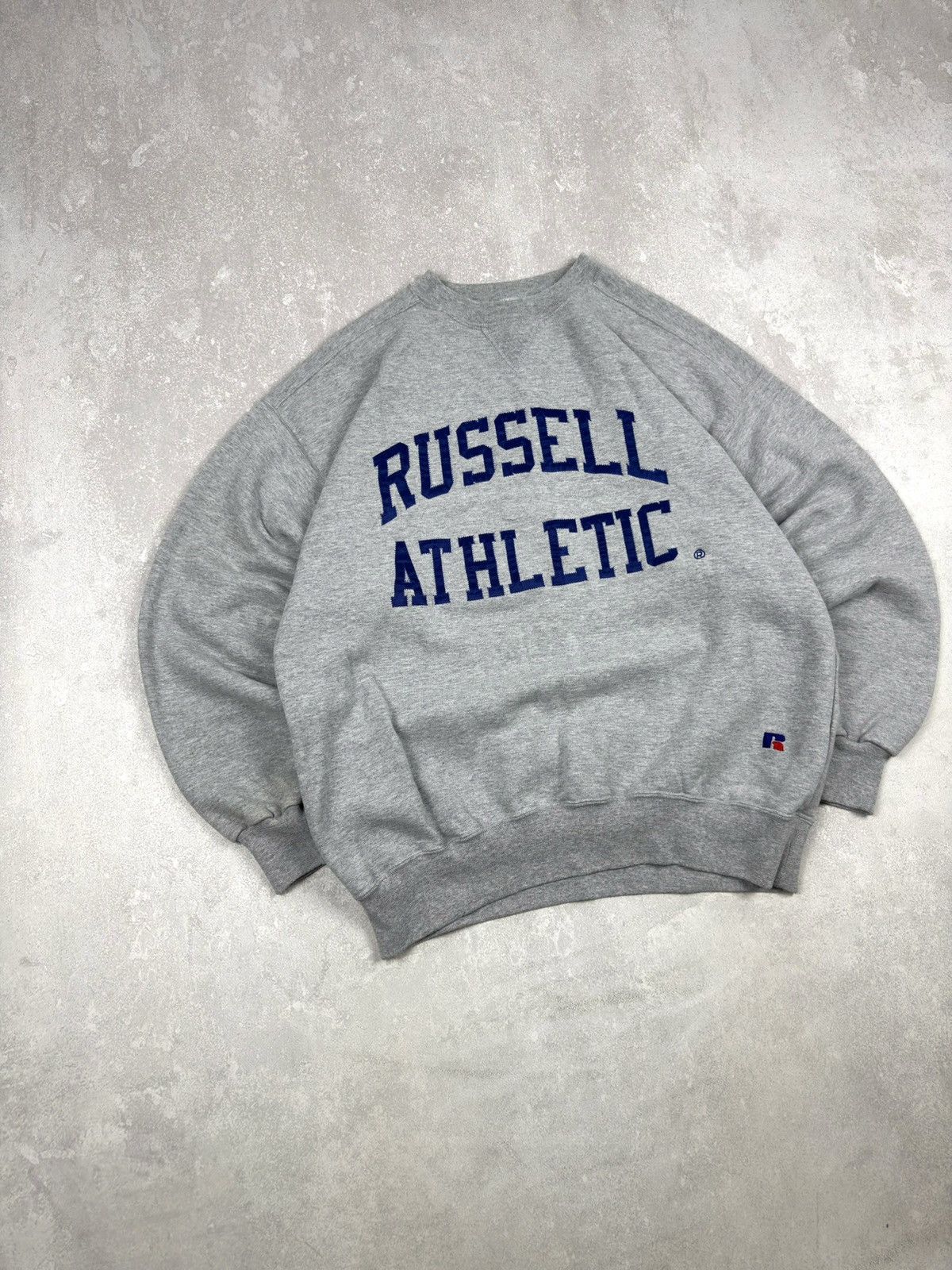 Russell Athletic Vintage 90s Russel Athletic USA Gray Sweatshirt Big Logo Size US L / EU 52-54 / 3 - 2 Thumbnail