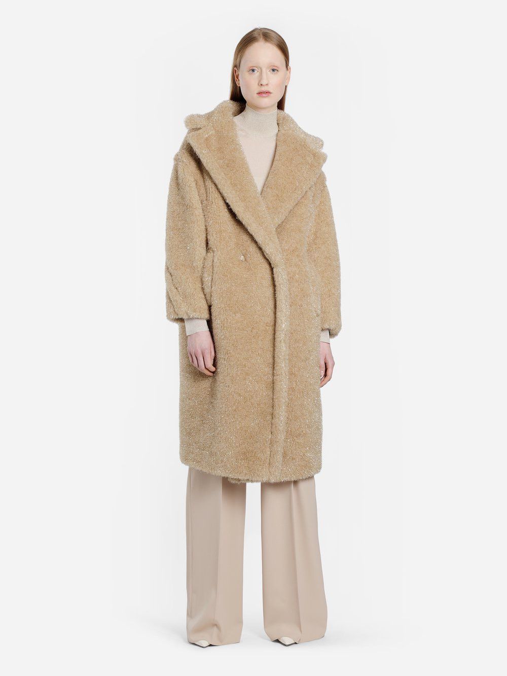 Designer × Max Mara × Weekend Max Mara Max Mara A/W 2019 camel wool blend teddy bear style coat Size S / US 4 / IT 40 - 2 Thumbnail