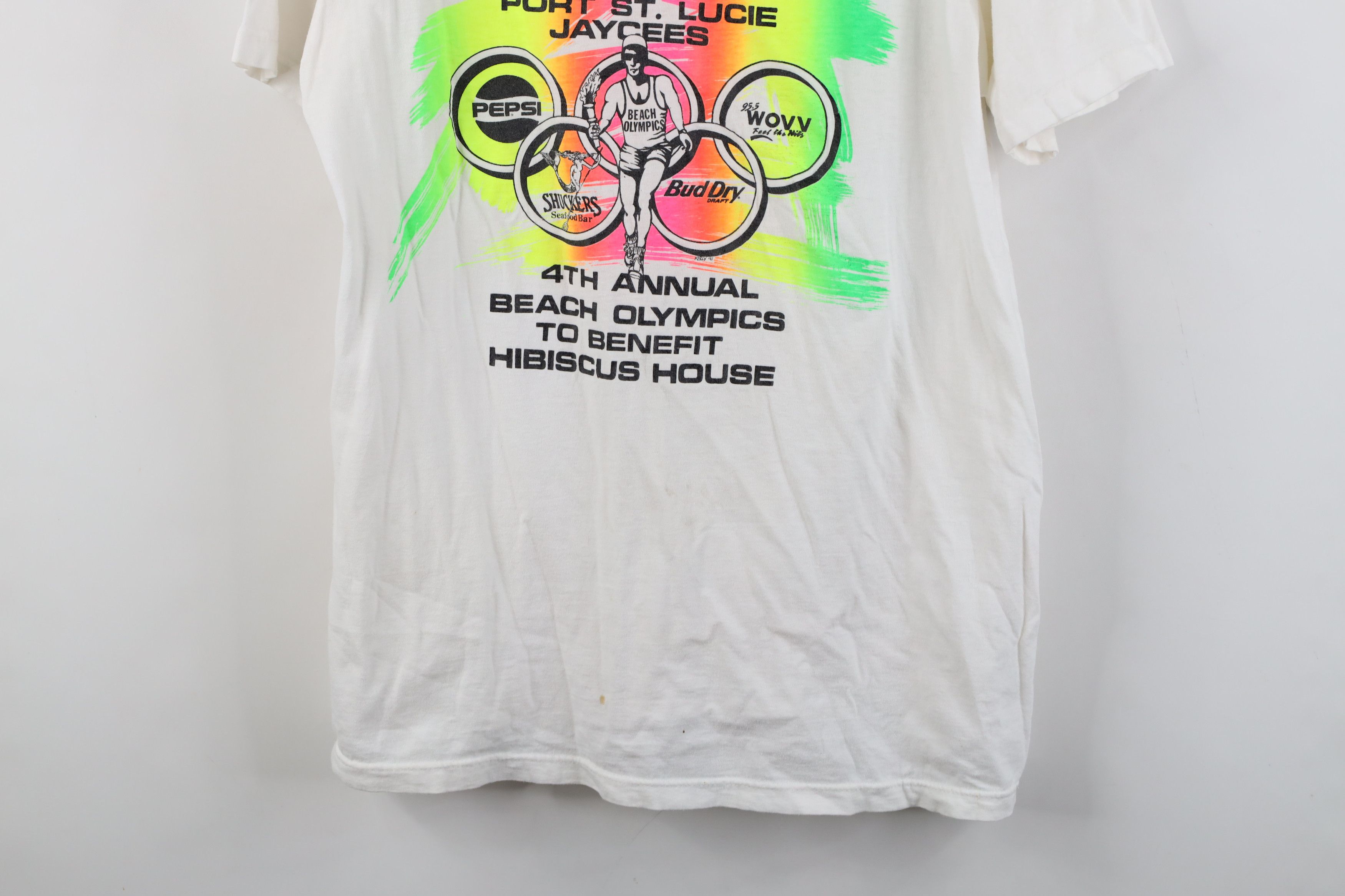 Vintage Vintage 90s Lucie Beach Olympics Short Sleeve T-Shirt USA Size US L / EU 52-54 / 3 - 3 Thumbnail
