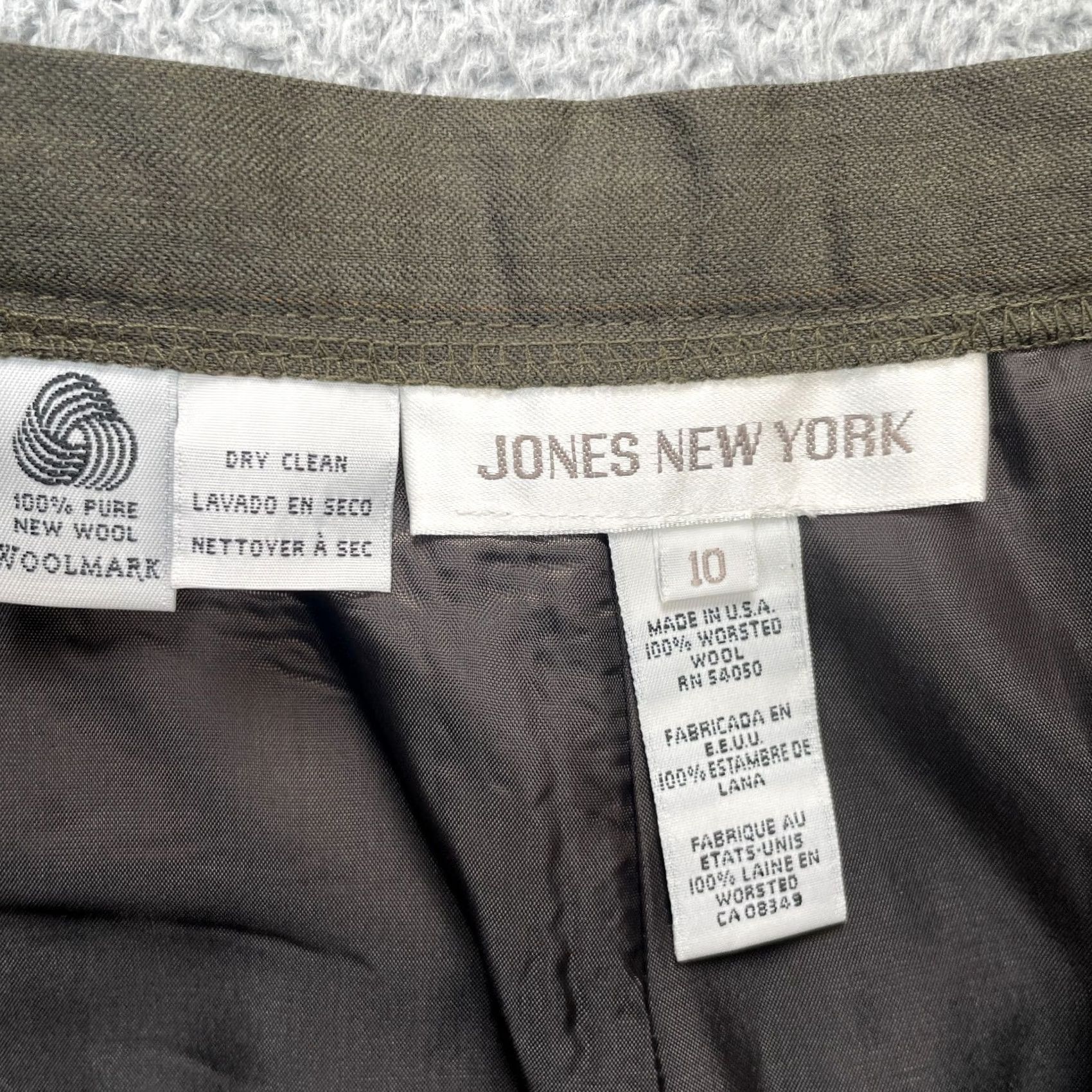 Jones New York VINTAGE Jones New York Pants Womens 10 Green Wool Straight Leg Dress Pants Boys? Size 28" / US 6 / IT 42 - 3 Thumbnail