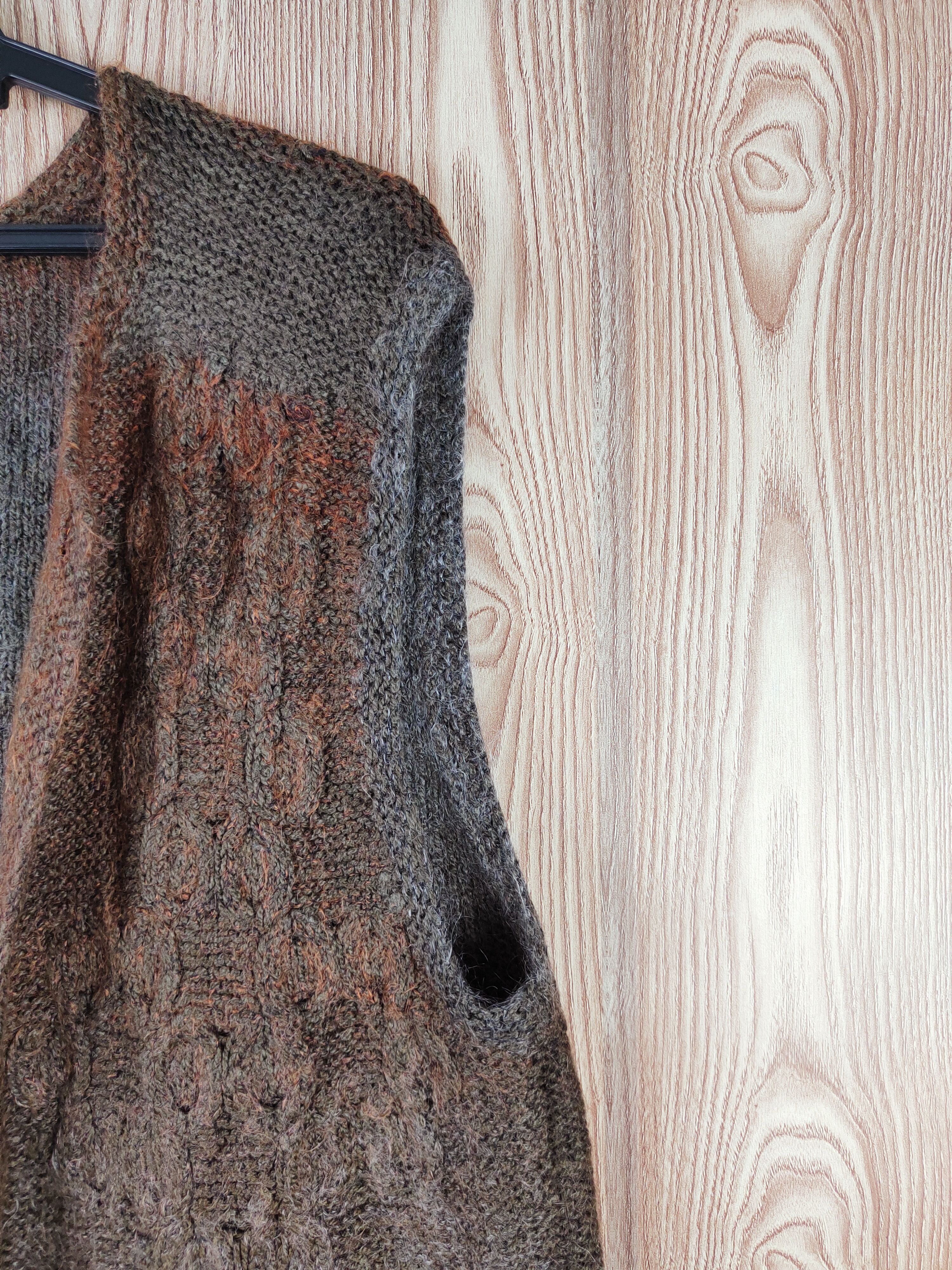 Japanese Brand Japanese Brand Dark Brown Knitwear Cardigan Vests #W161 Size L / US 10 / IT 46 - 6 Thumbnail