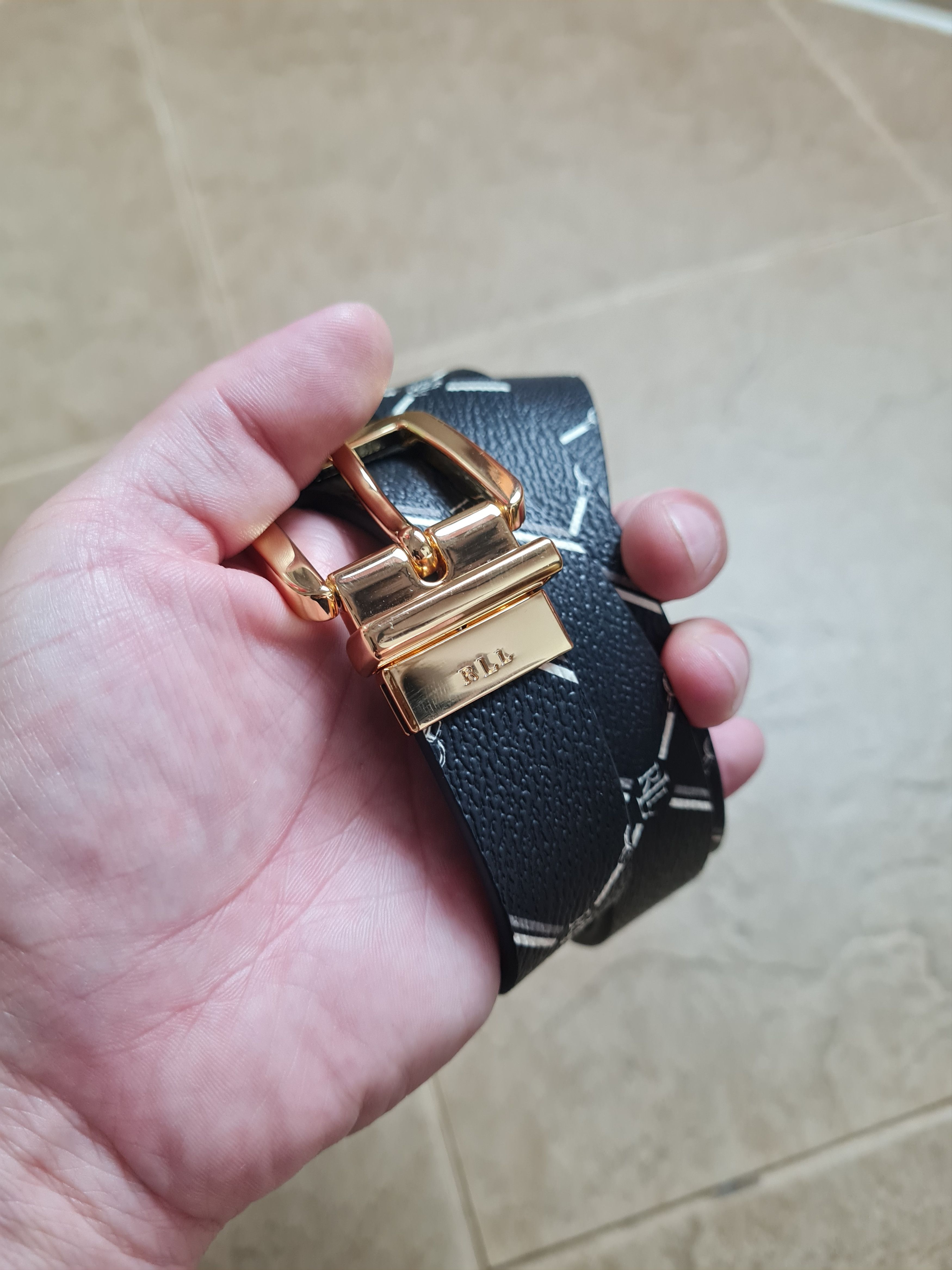 Polo Ralph Lauren Lauren Ralph Lauren Polo Leather belt monogram RPL RL Size ONE SIZE - 11 Thumbnail