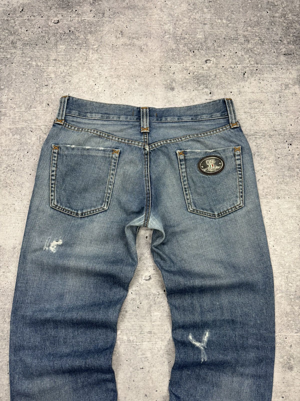 Dolce & Gabbana × Vintage Dolce&Gabbana Metal Pocket Big Logo Blue Stonewashed Jeans Size US 32 / EU 48 - 24 Thumbnail