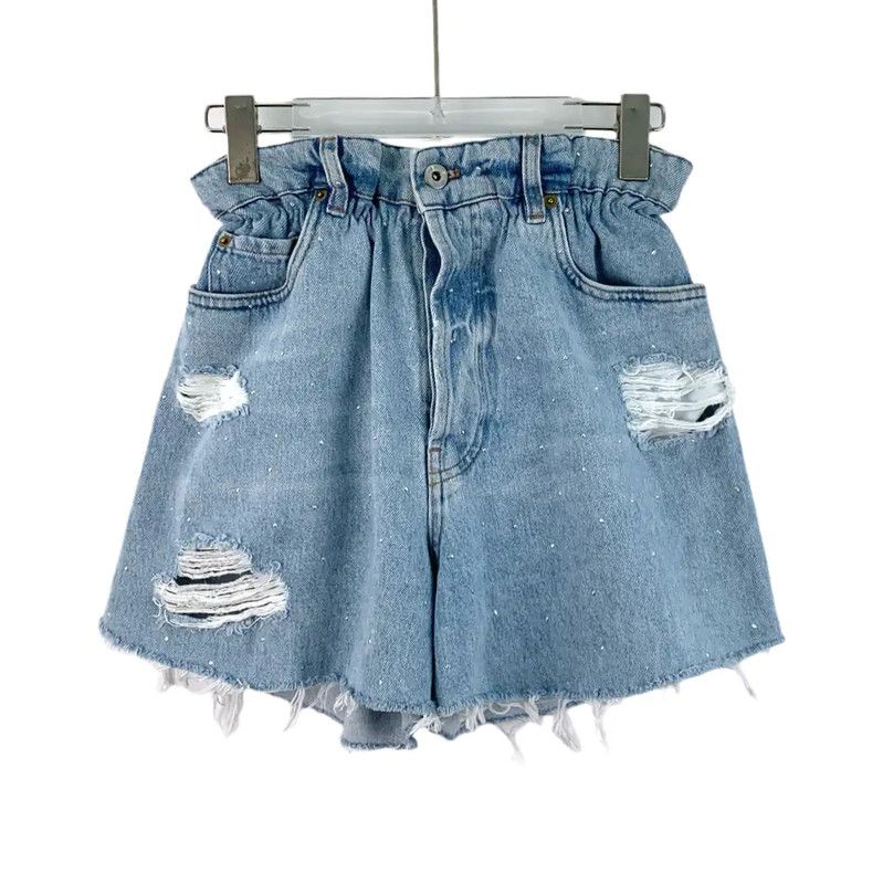 Miu Miu Miu Miu Light Blue Cotton Women's Shorts 0089 Size 28" / US 6 / IT 42 - 1 Thumbnail