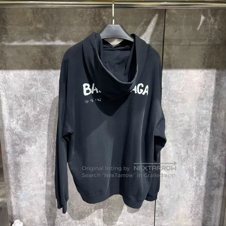 Balenciaga Balenciaga Graffiti Logo Hoodie Size US M / EU 48-50 / 2 - 2 Thumbnail