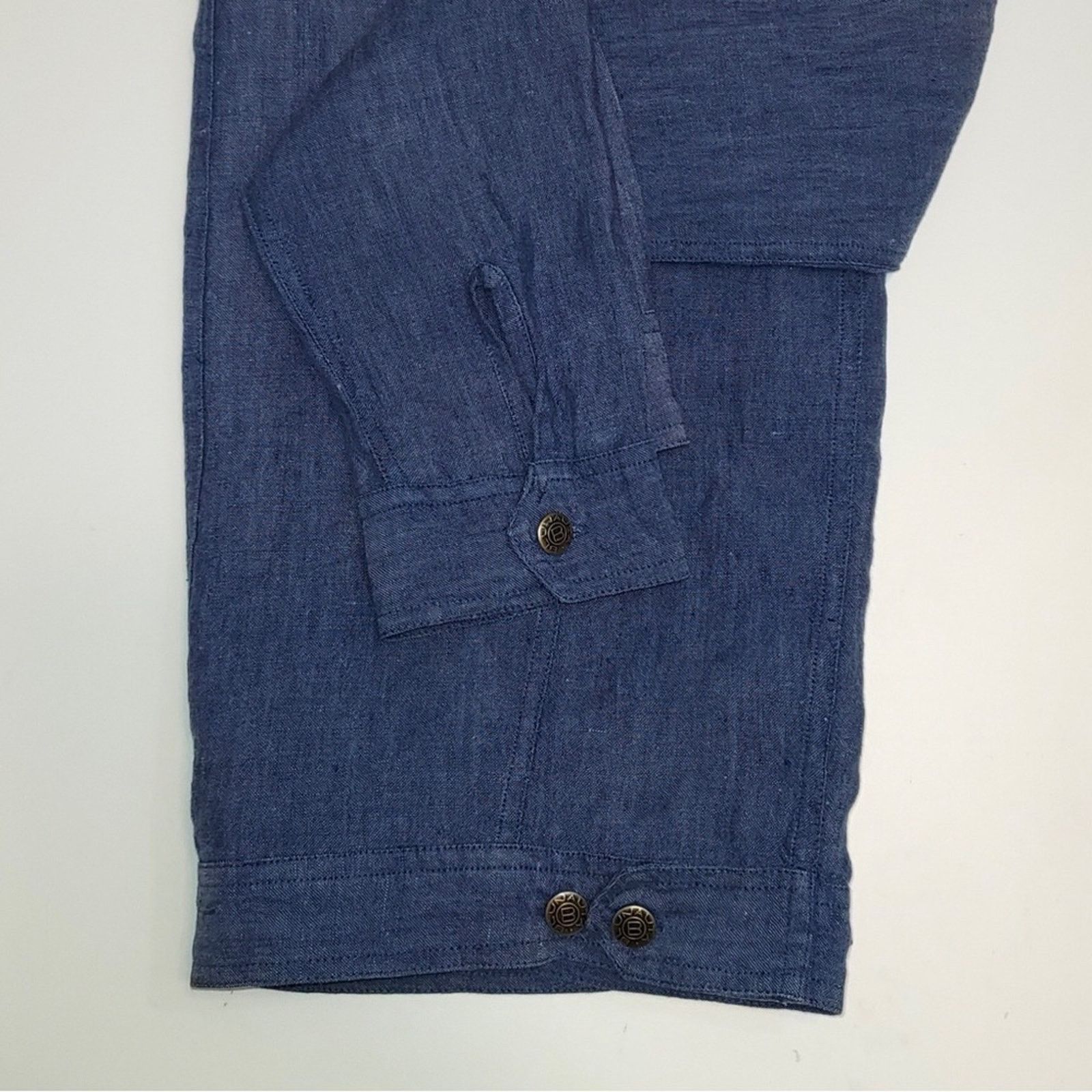 Other Blunauta Italian Linen Blue Gray Lightweight Denim Shirt Top Size S / US 4 / IT 40 - 3 Thumbnail