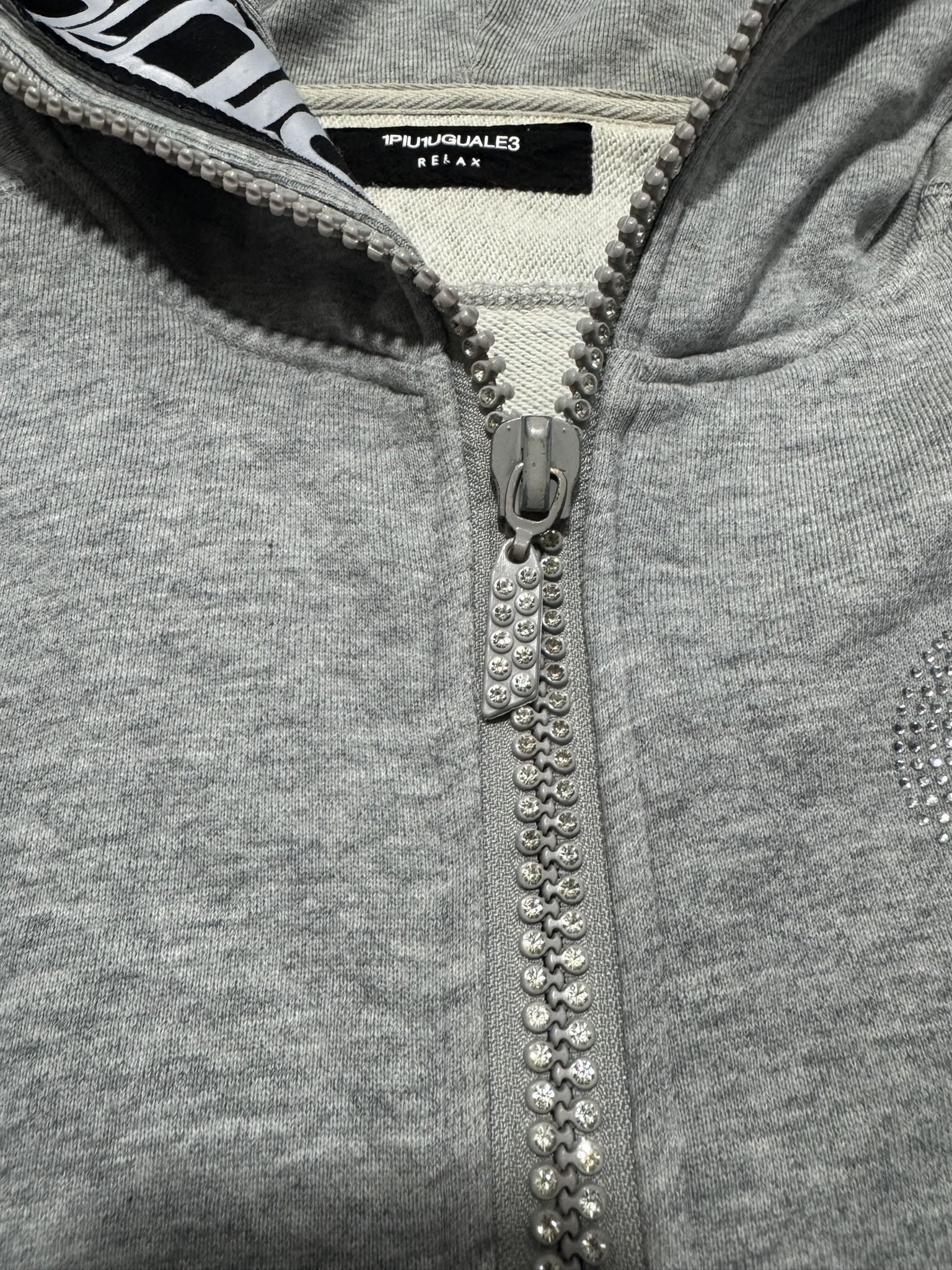 Hysteric Glamour × Japanese Brand 11PIU 1 UGUALE 3 Number Nine Relax Rhinestone Hoodie Size US XL / EU 56 / 4 - 6 Thumbnail