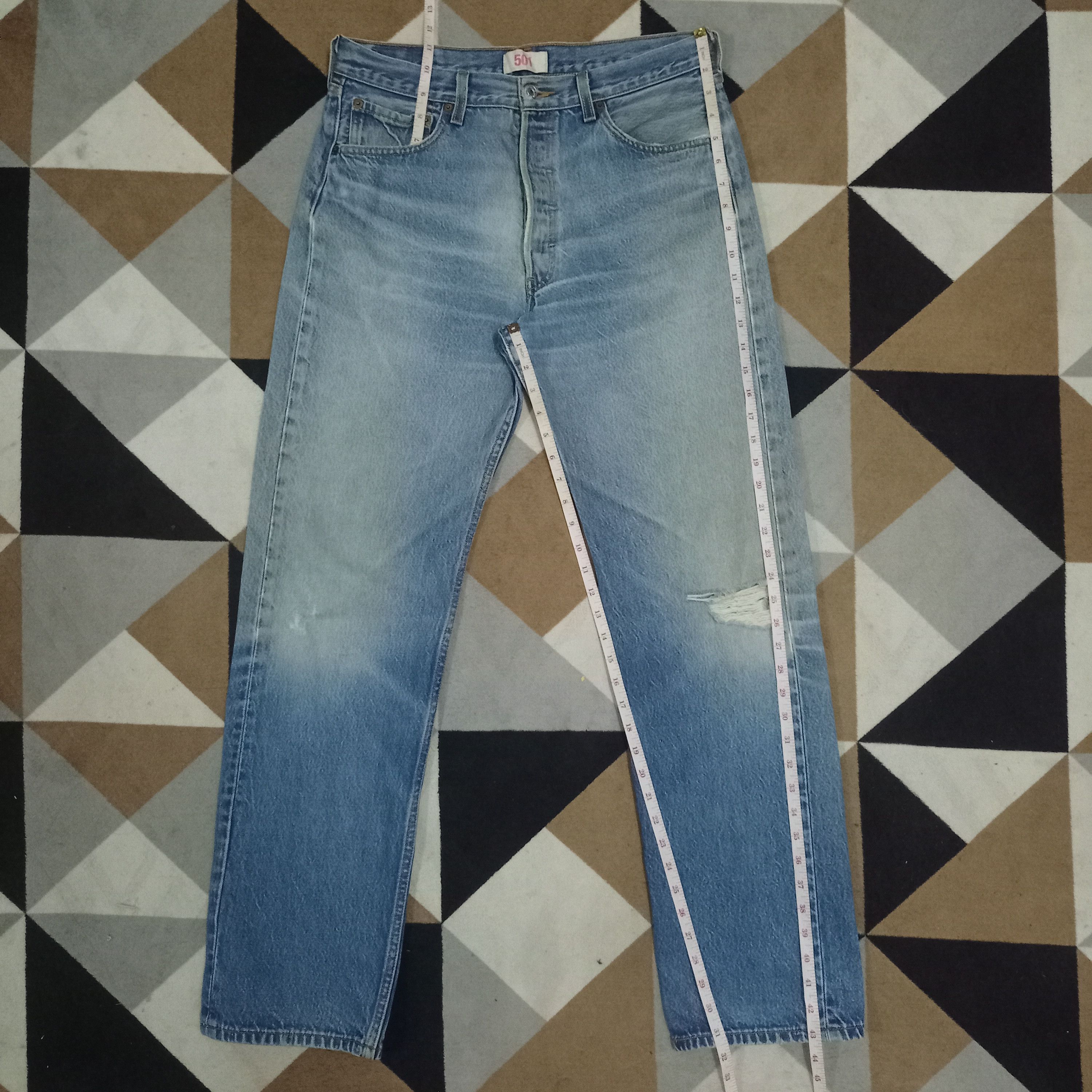 Levi's Vintage 90s Levis 501 Blue Wash Ripped Style Baggy Jeans Size US 32 / EU 48 - 10 Thumbnail