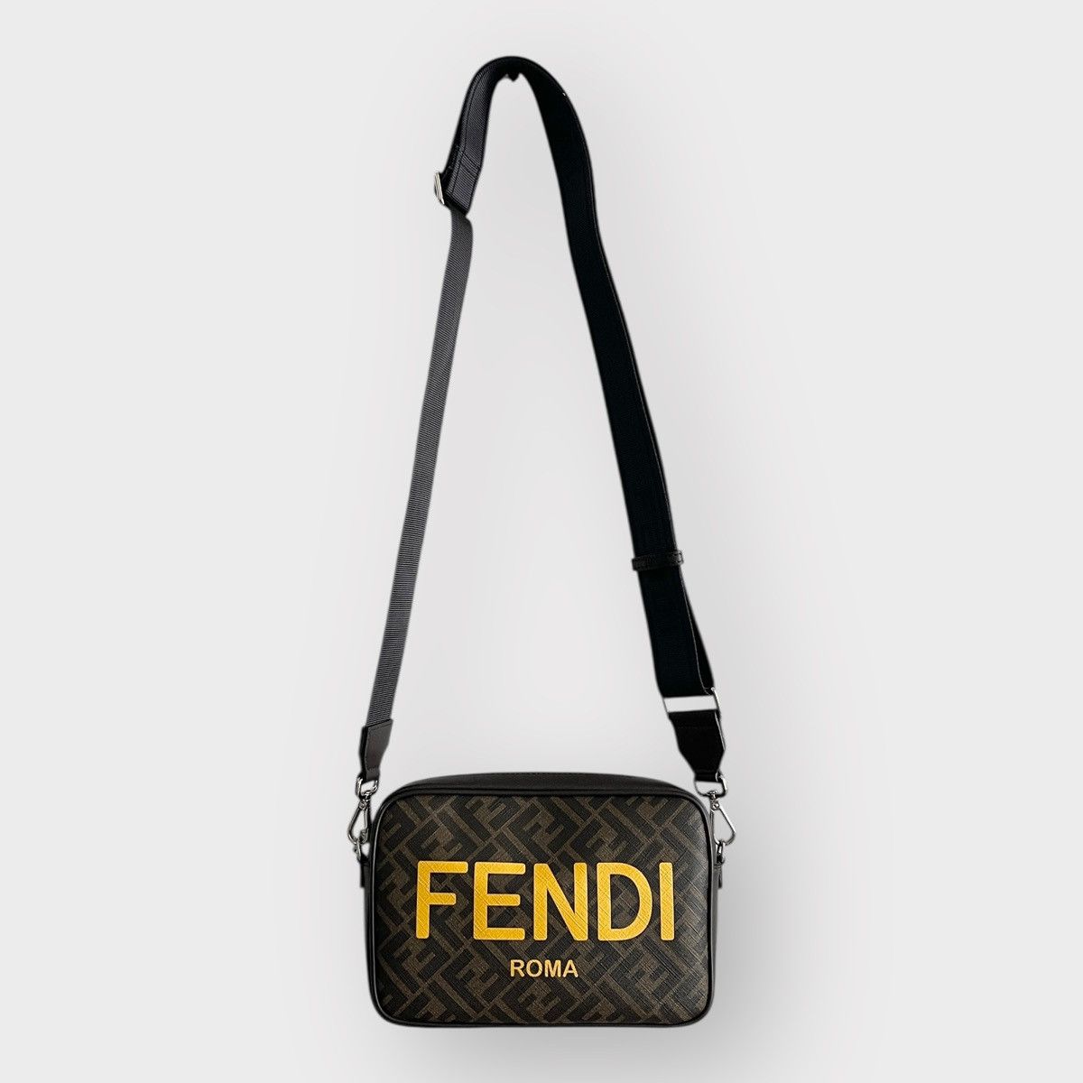 Fendi 1974 Logo Camera Case Shoulder Bag in Brown, Men's