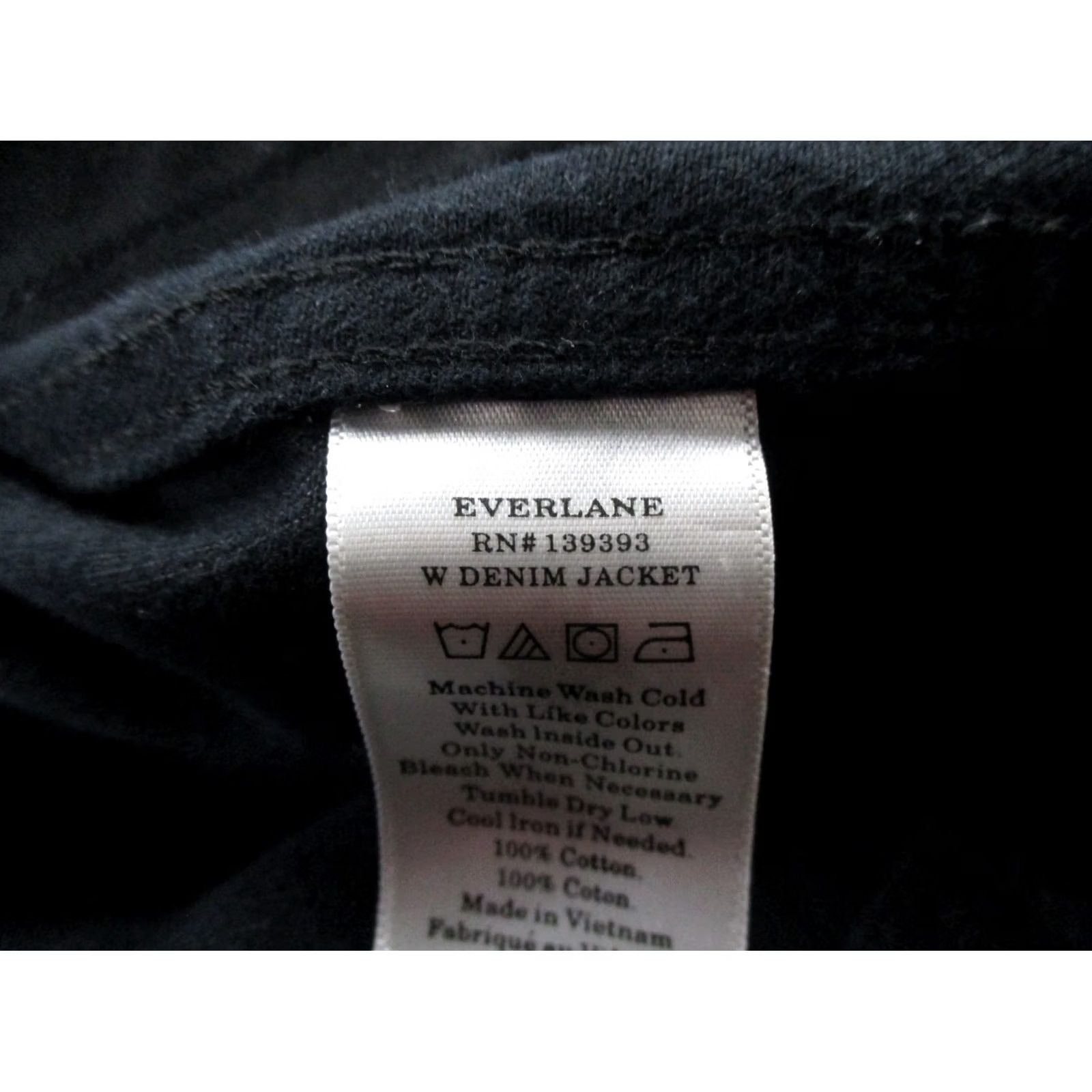 Everlane Everlane Jacket Womens M Black Denim Trucker Workwear Casual Pocket Logo Size 32" / US 10 / IT 46 - 7 Thumbnail