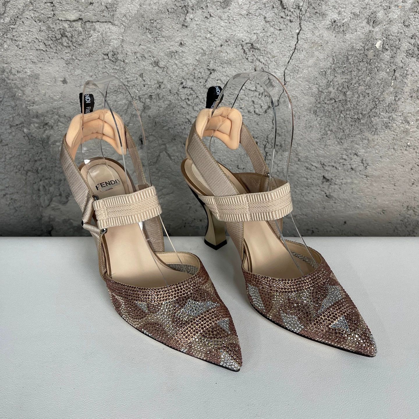 Fendi Fendi Crystal Heels Women's 37 New Unworn Size US 6.5 / IT 36.5 - 1 Thumbnail