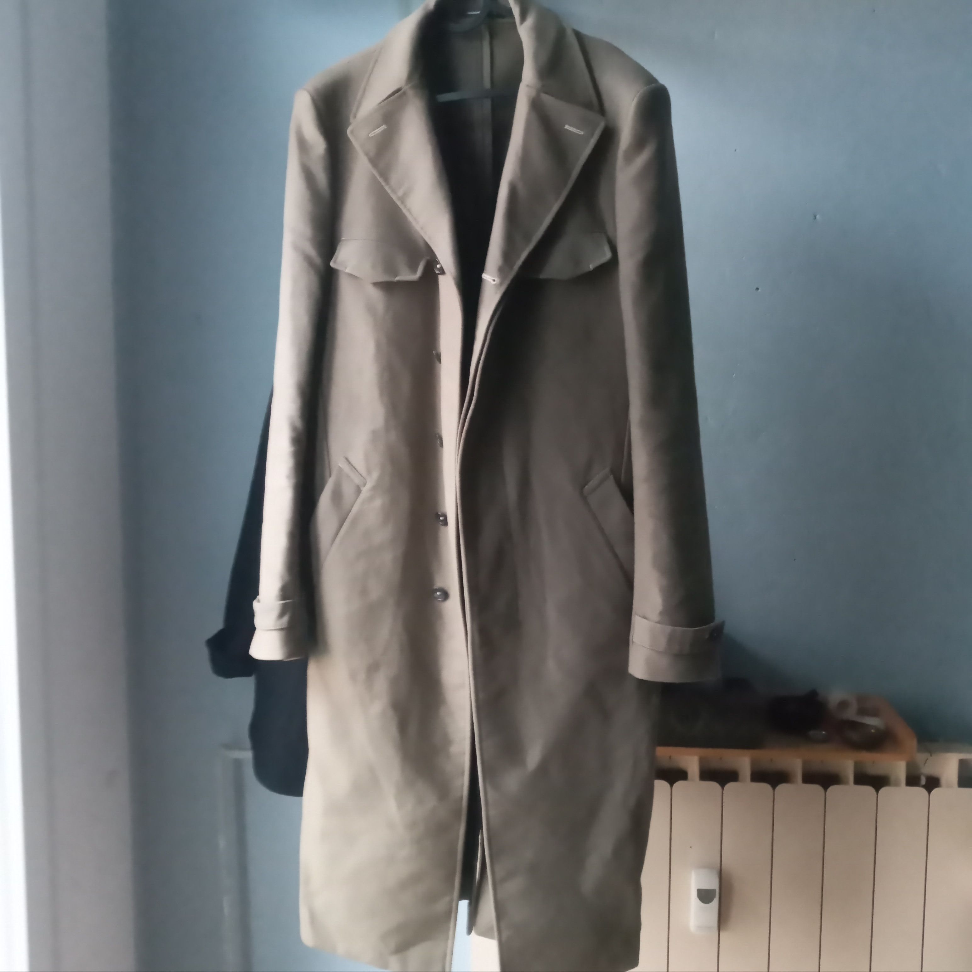 image of Nicolas Andreas Taralis Long Coat in Kaki, Men's (Size Medium)