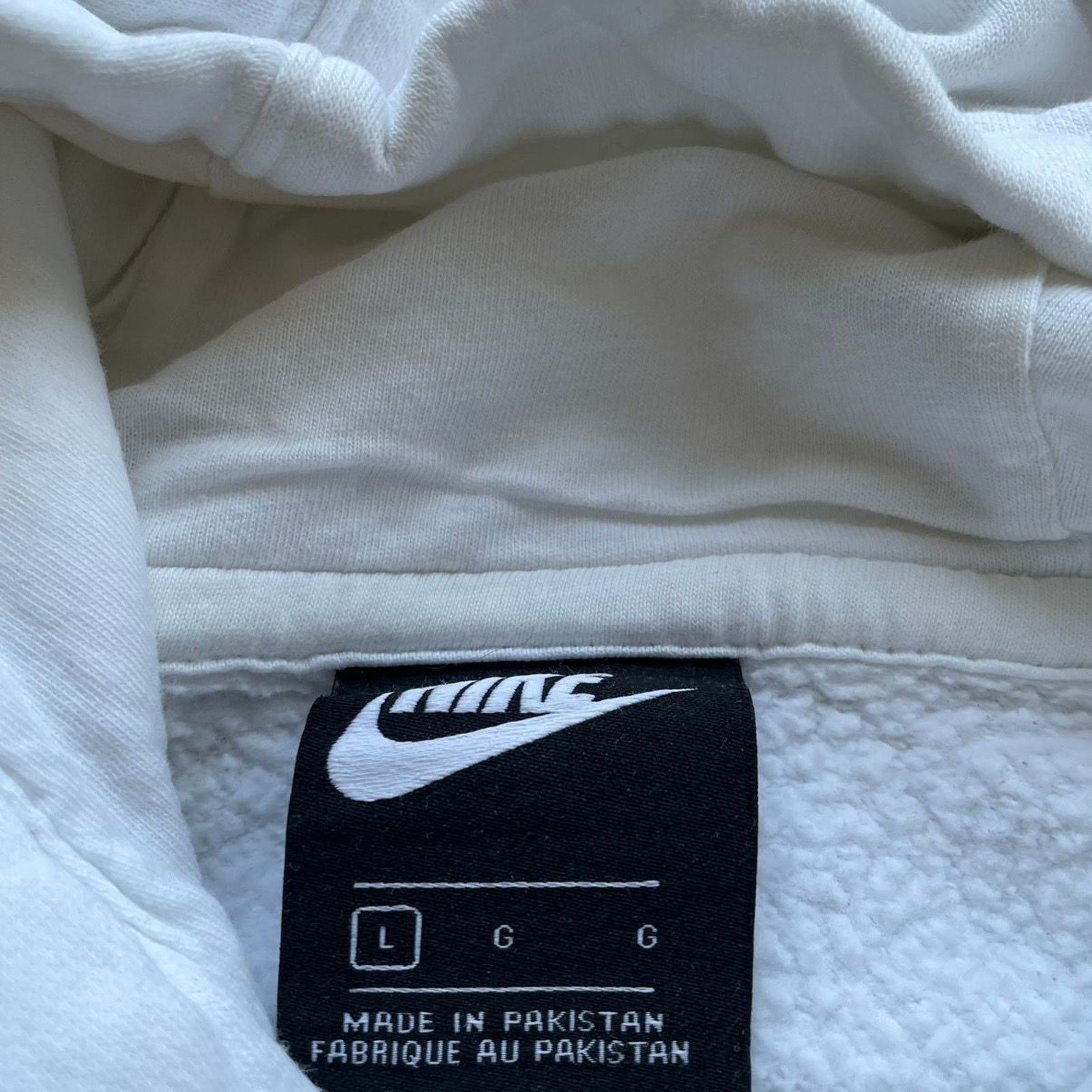 Nike × Vintage Vintage Y2K Nike Swoosh Hoodie Sweatshirt Large White Rare Size US L / EU 52-54 / 3 - 3 Thumbnail