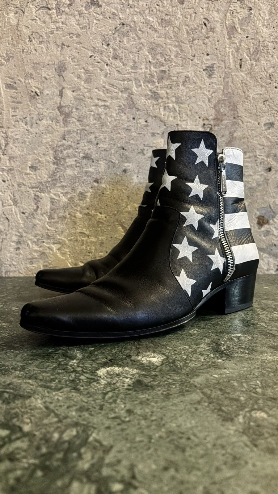 Balmain balmain ss'18 calfskin stars & stripes zip boots Size US 8 / EU 41 - 1 Thumbnail