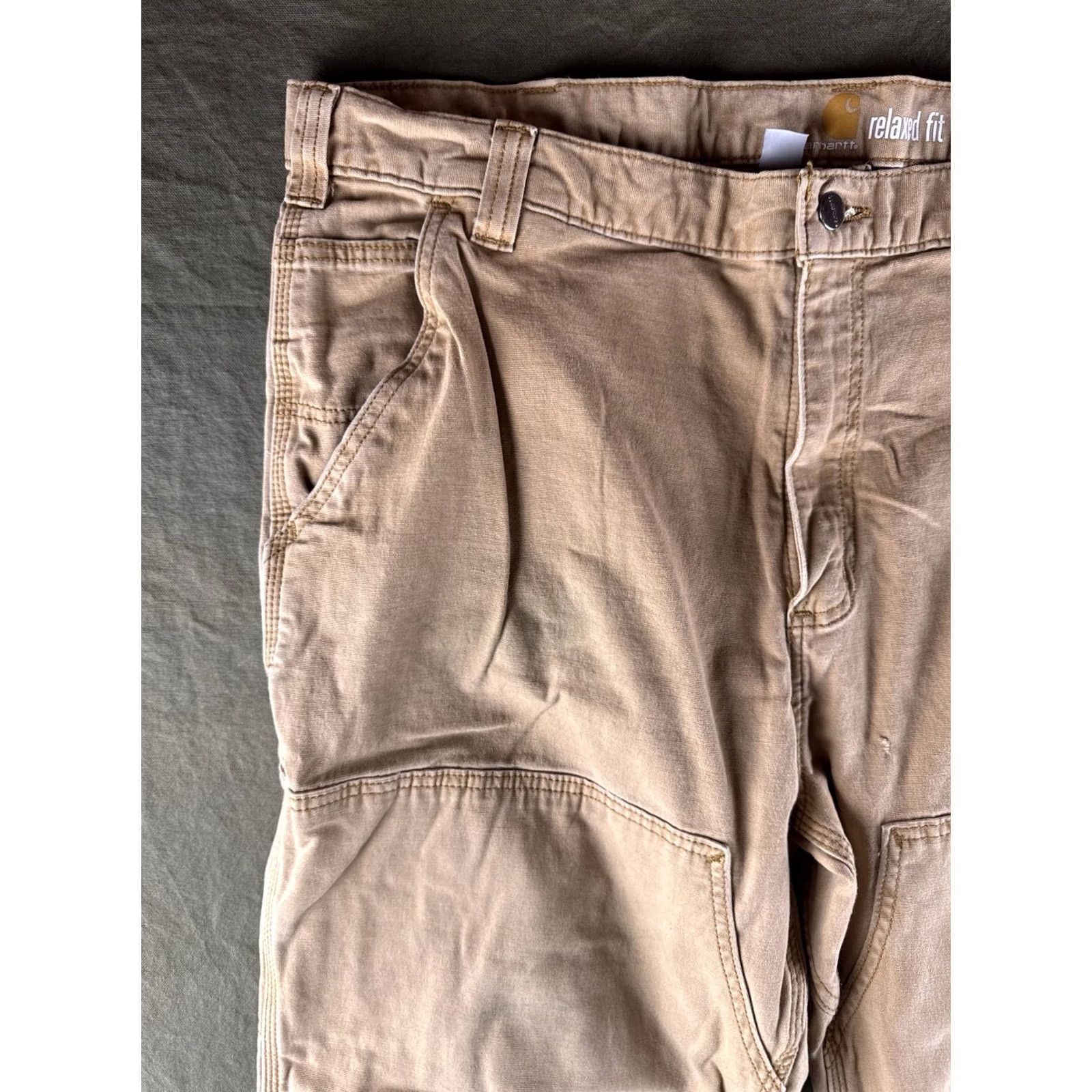 Carhartt Carhartt Double Knee Pants 42x30 Beige Workwear Carpenter 102802-918 Mens Size US 42 / EU 58 - 2 Thumbnail