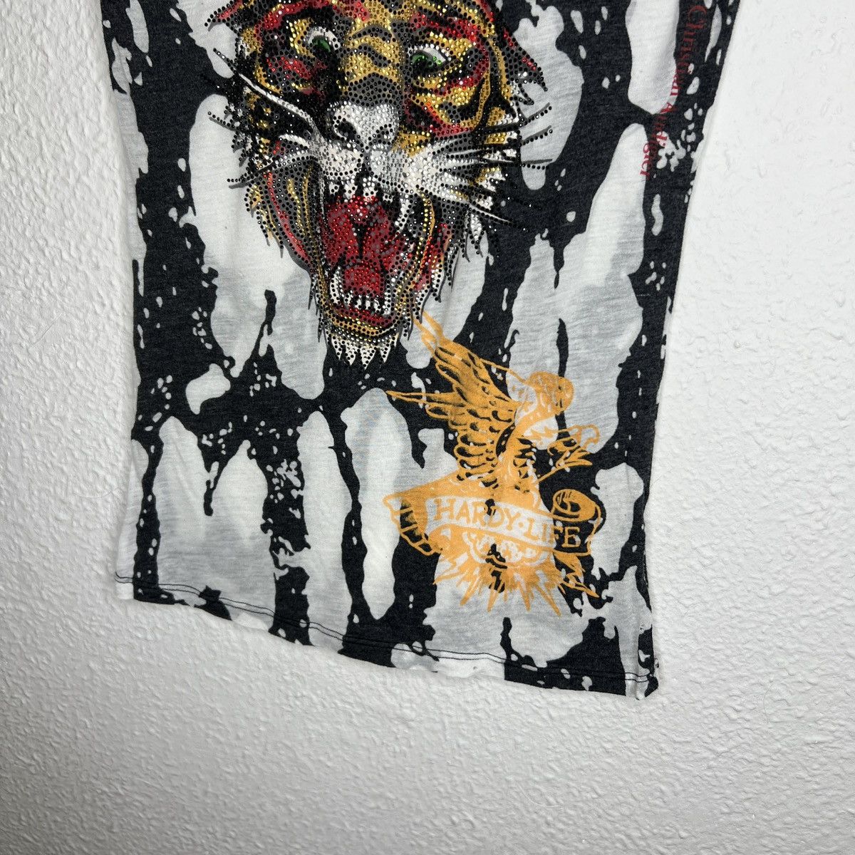 Christian Audigier × Ed Hardy Ed Hardy Christian Audigier Tee Tshirt Swarovski Tiger Y2K Size S / US 4 / IT 40 - 2 Thumbnail
