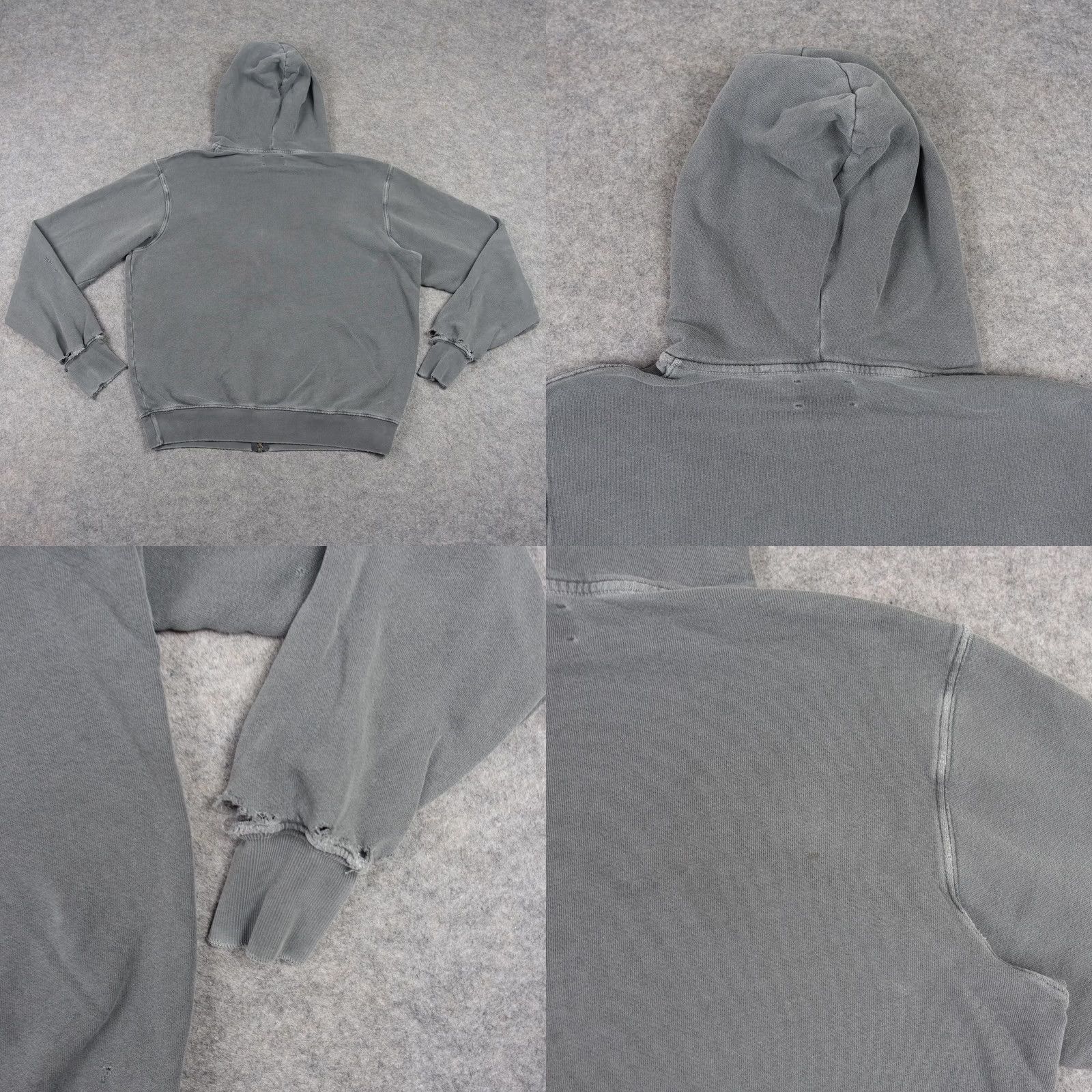 Vintage Joah Brown Hoodie Womens One Size Gray Full Zip Cotton Thrashed Grungy Casual Size ONE SIZE - 9 Thumbnail