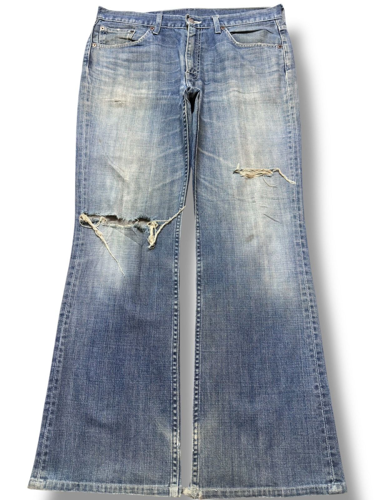Levi's Vintage Clothing Vintage Levi’s 517-03 Flare Bootcut Distressed Denim Size US 35 - 1 Thumbnail