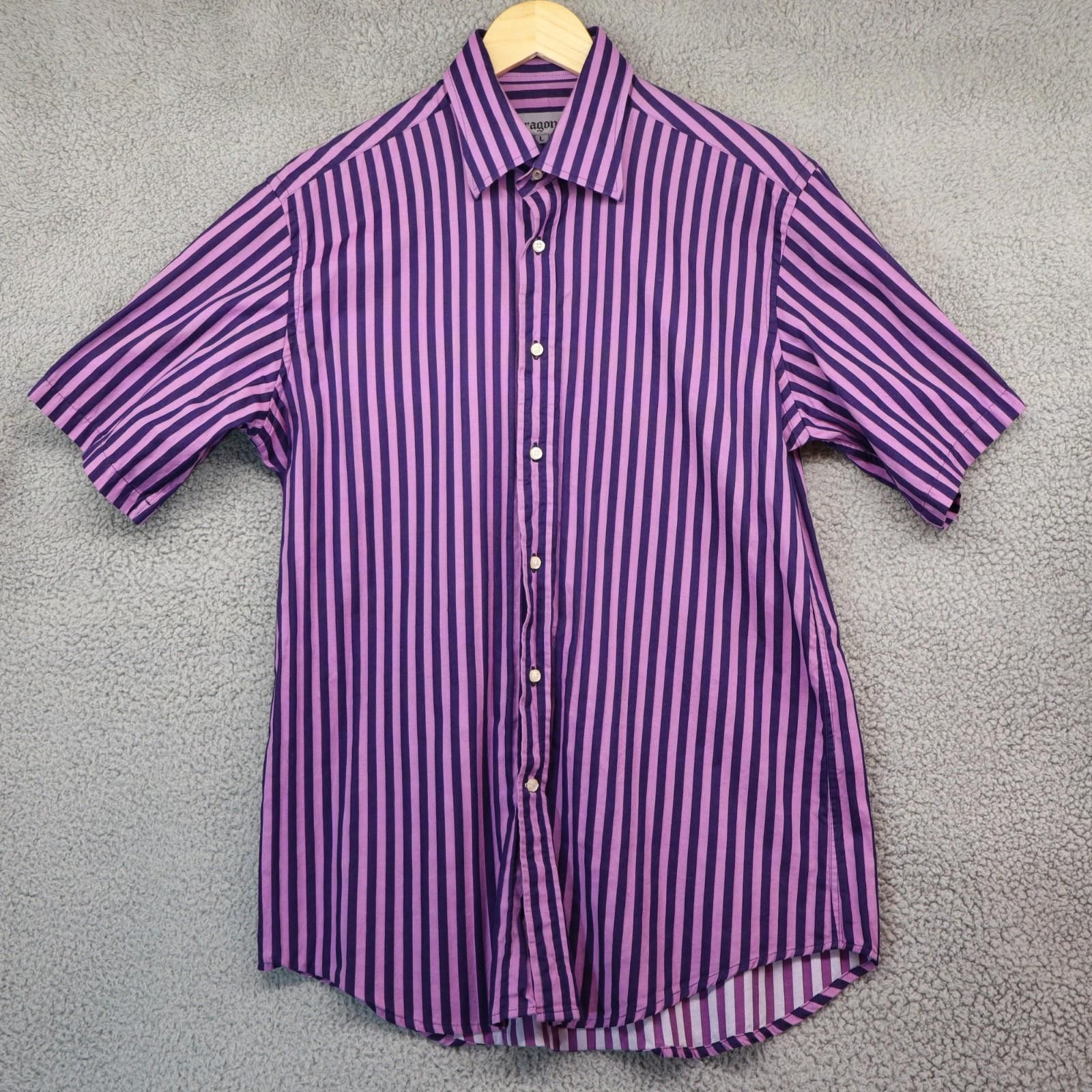 Dragonfly D Clothing Dragonfly Button Purple Striped Large 100% cotton Size US L / EU 52-54 / 3 - 1 Thumbnail