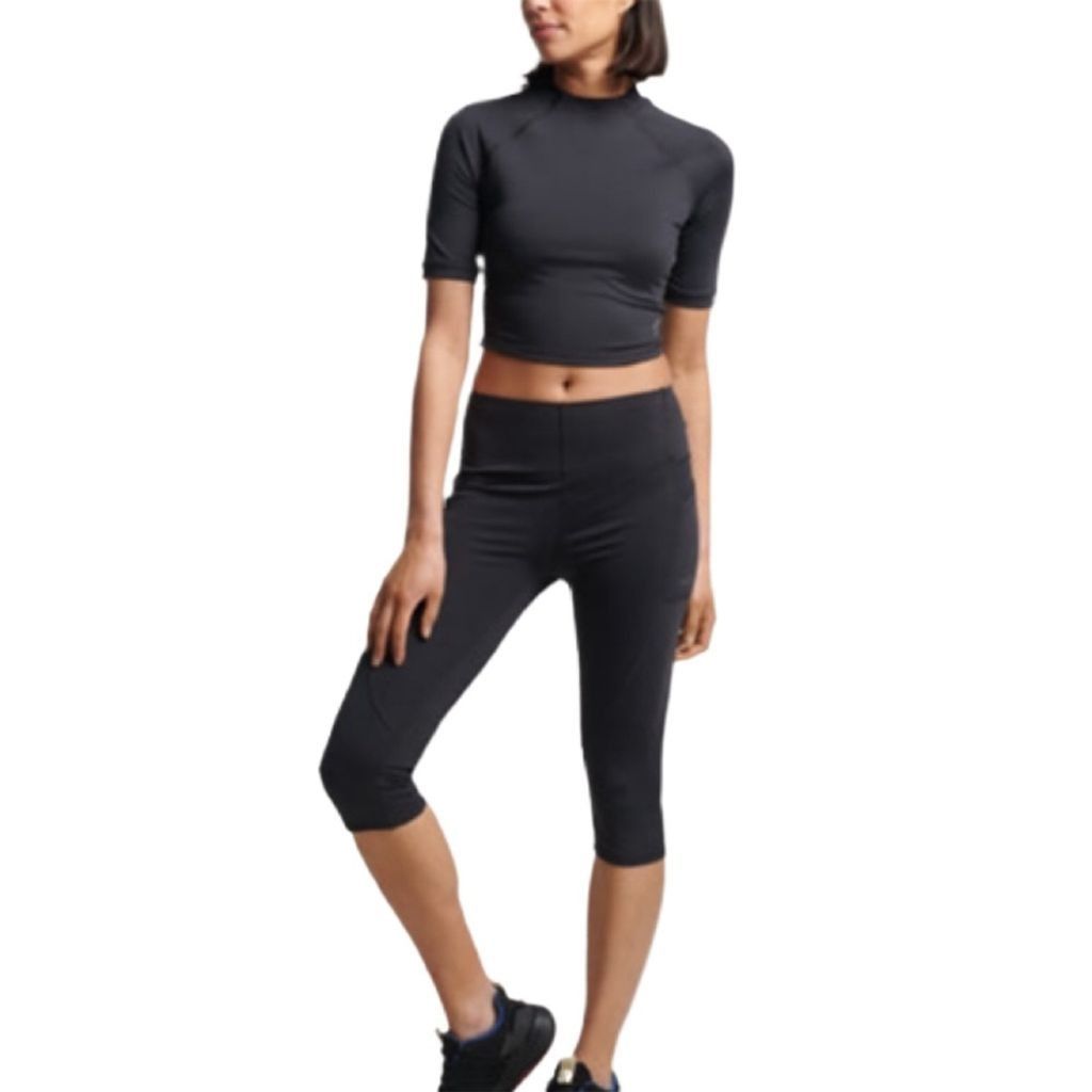 Superdry SUPERDRY Run 3/4 Sleeve Crop Top Women’s SIZE XL. Black Size XL / US 12-14 / IT 48-50 - 2 Thumbnail