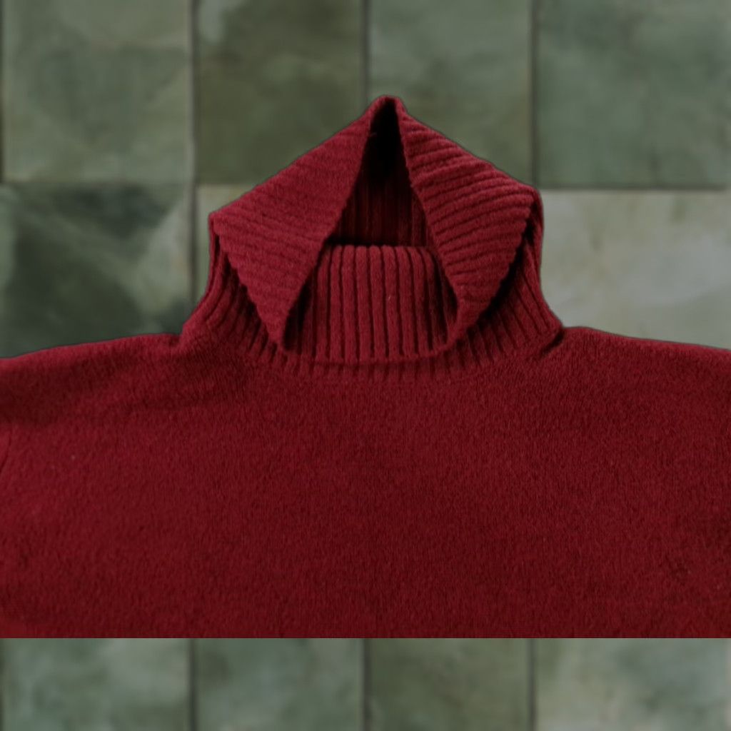 Rachel Zoe Rachel Zoe Sweater Womens L Hooded Turtleneck Ribbed Hem Relaxed Burgundy Cozy Size L / US 10 / IT 46 - 1 Thumbnail
