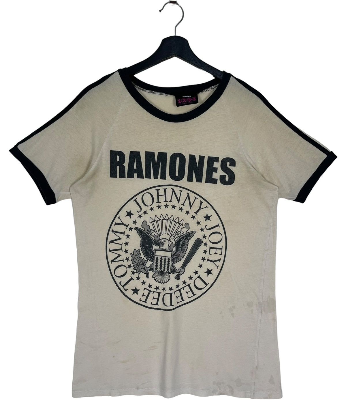 Band Tees Distressed Vintage Ramones Punk Ringer Tee Size US M / EU 48-50 / 2 - 1 Thumbnail