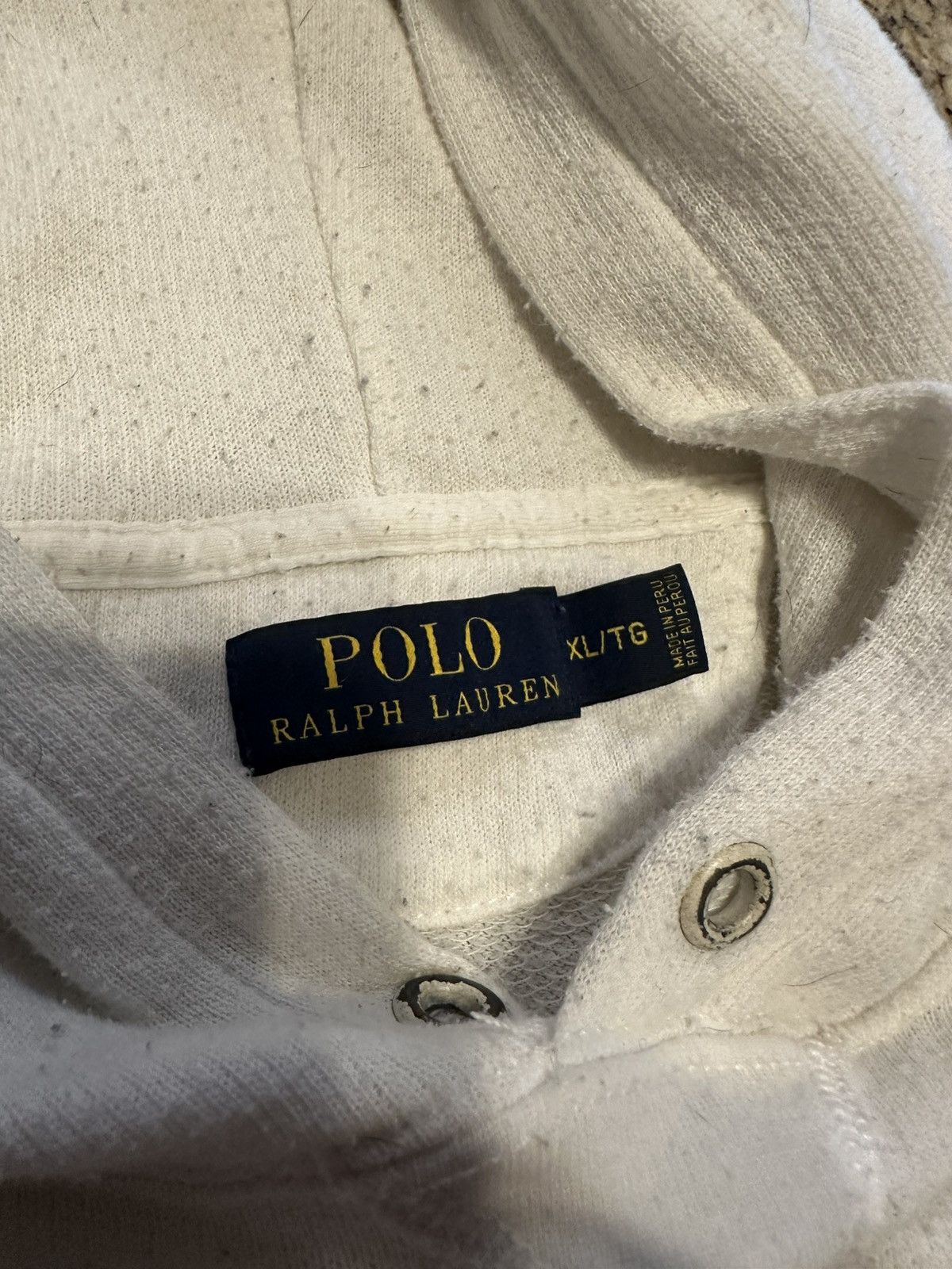 Polo Ralph Lauren × Vintage Polo Ralph Lauren Striped hoodie White and Blue Size US XL / EU 56 / 4 - 9 Thumbnail