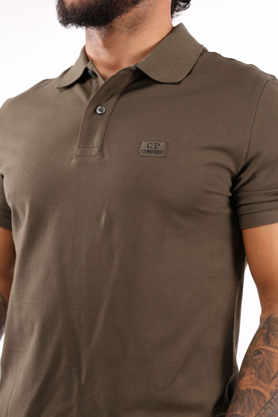 C.P. Company o1y1224 Logo Polo T-Shirt in Military Green Size US S / EU 44-46 / 1 - 6 Thumbnail