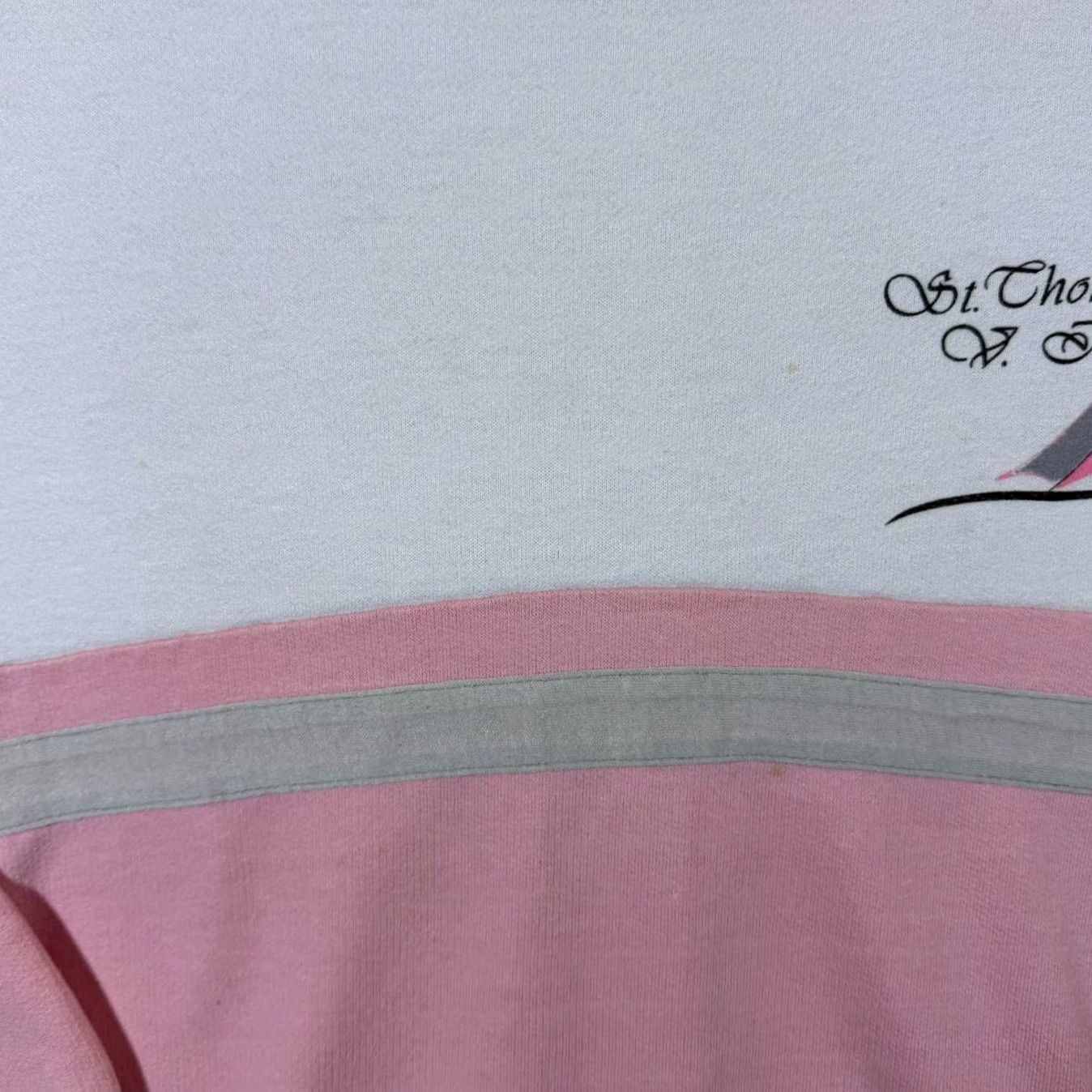 Vintage Vintage 90's St. Thomas Made In USA Tourist Graphic White Pink Sweatshirt Small Size US S / EU 44-46 / 1 - 5 Thumbnail