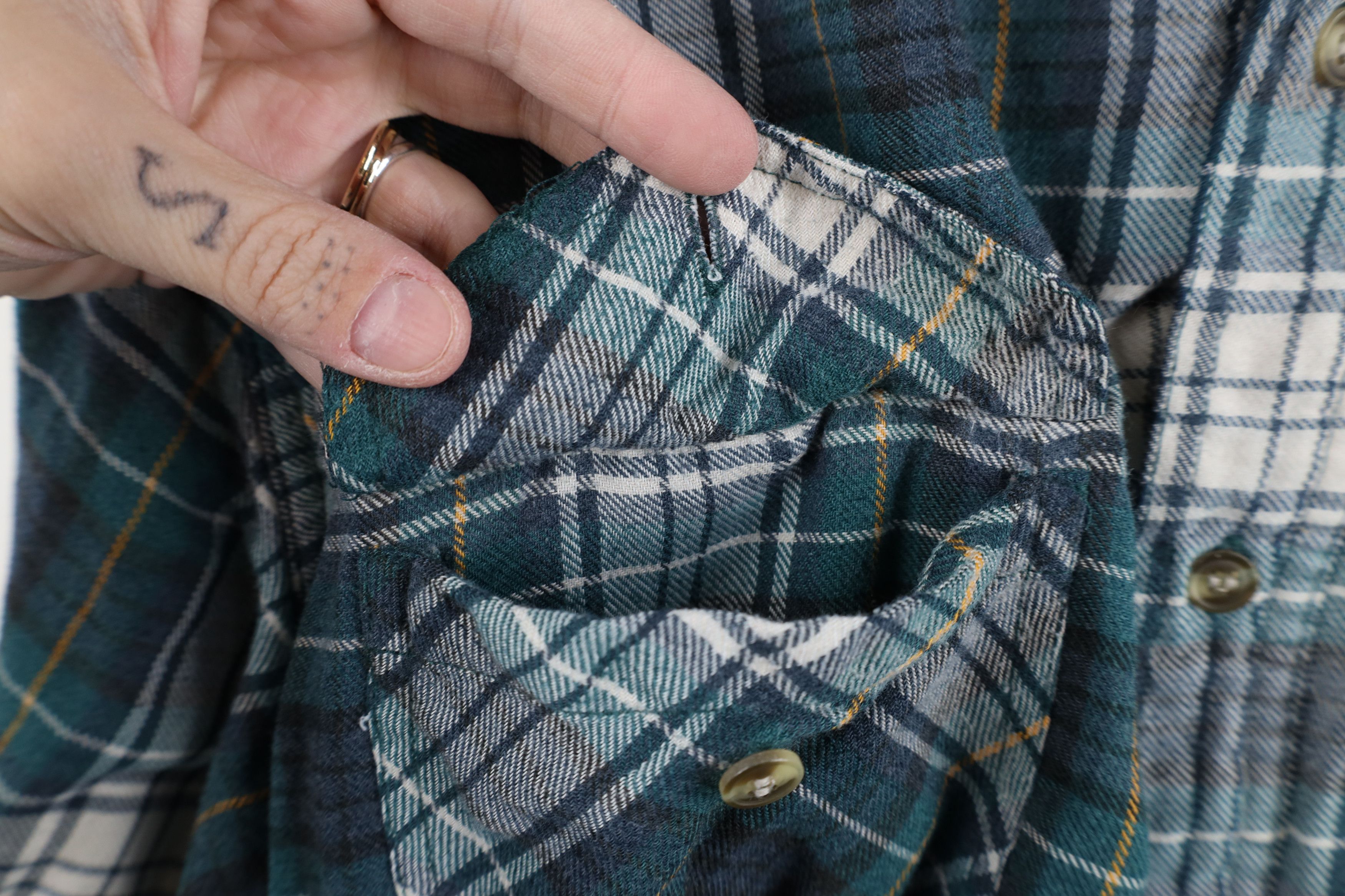 Vintage Vintage 90s Streetwear Lined Flannel Button Shirt Jacket Jac Size US L / EU 52-54 / 3 - 7 Thumbnail