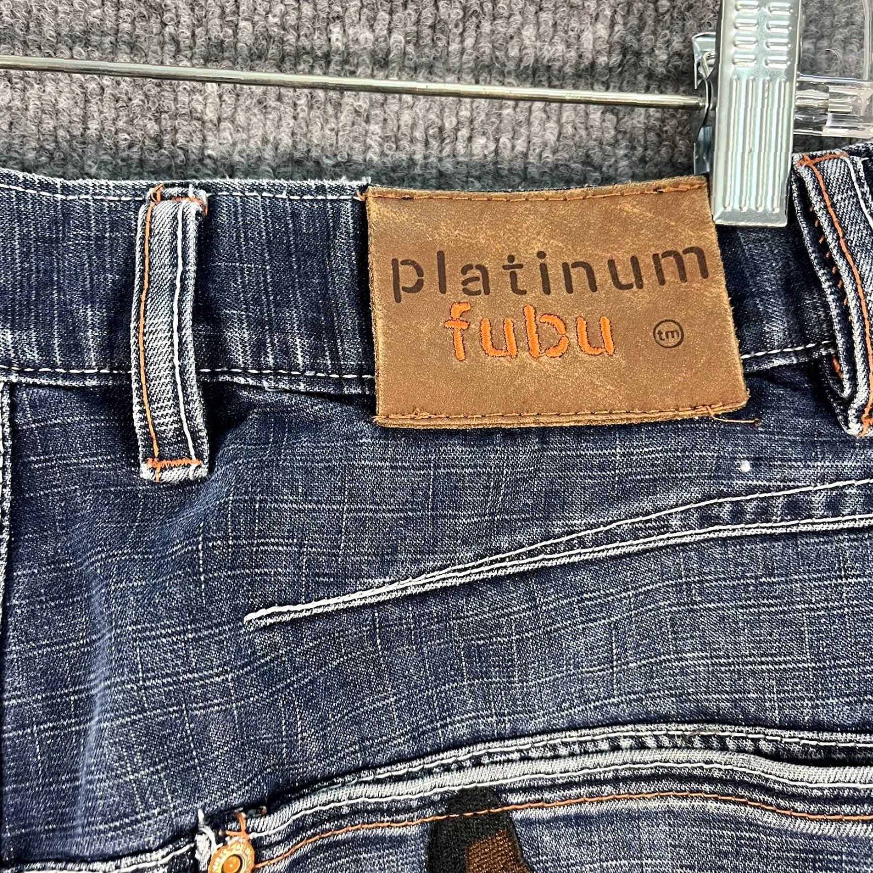 Fubu FUBU Platinum Jeans Mens 34x29 Actual Blue Fat Albert Embroidered Vtg Baggy Wide Size US 34 / EU 50 - 4 Thumbnail